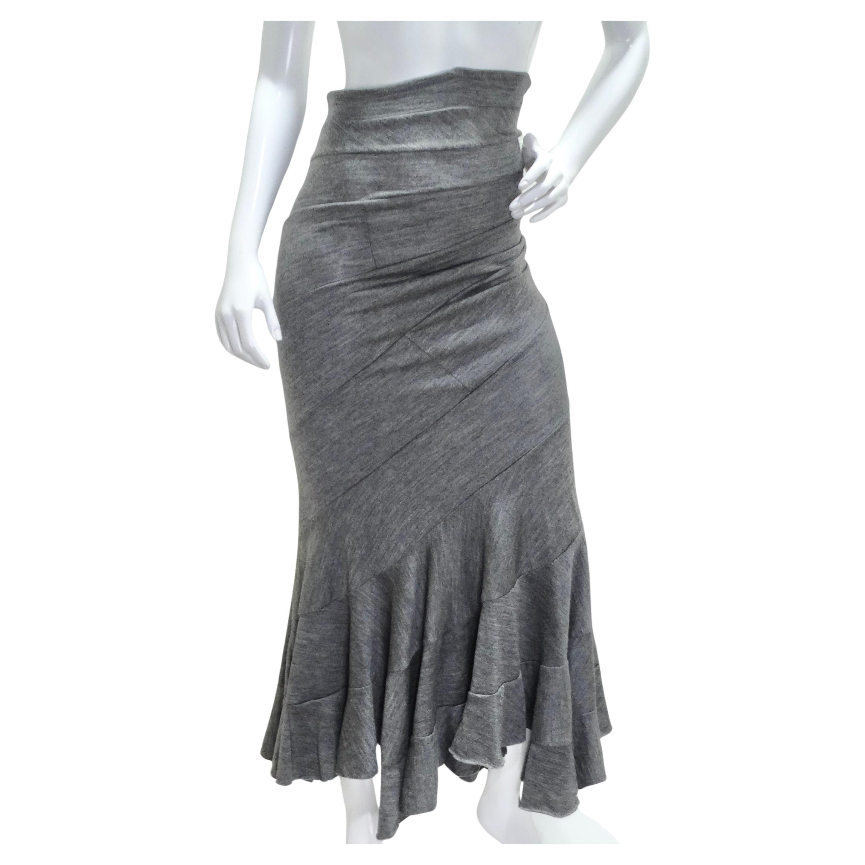 Junya Watanabe Comme Des Garcons Grey Wool Tube Skirt/Dress For Sale