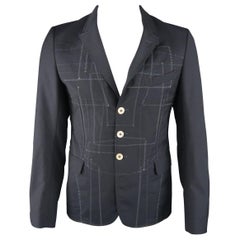 JUNYA WATANABE COMME DES GARCONS L Navy Patchwork Wool / Mohair Sport Coat