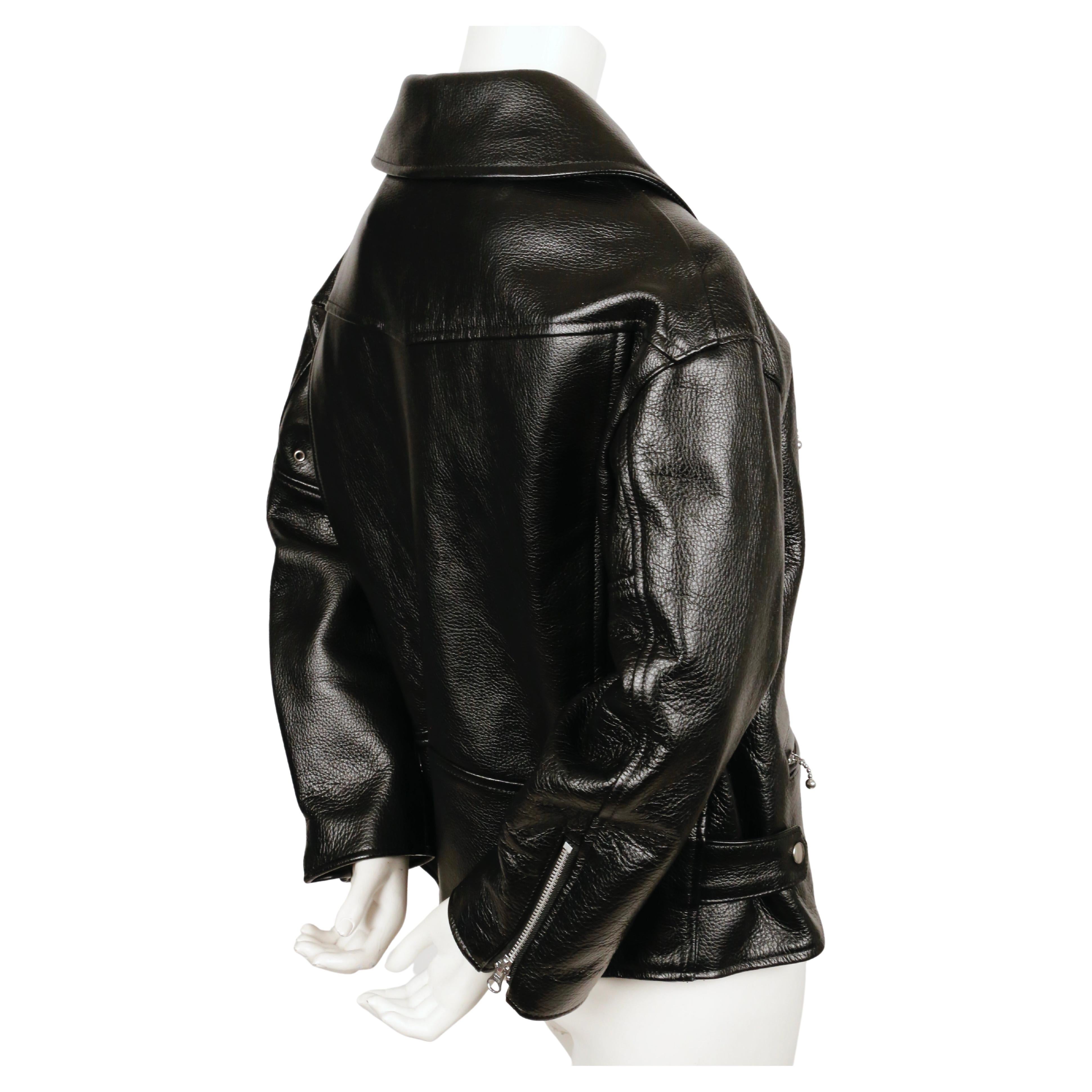 Women's or Men's JUNYA WATANABE COMME DES GARCONS leather jacket with portrait collar - NEW For Sale