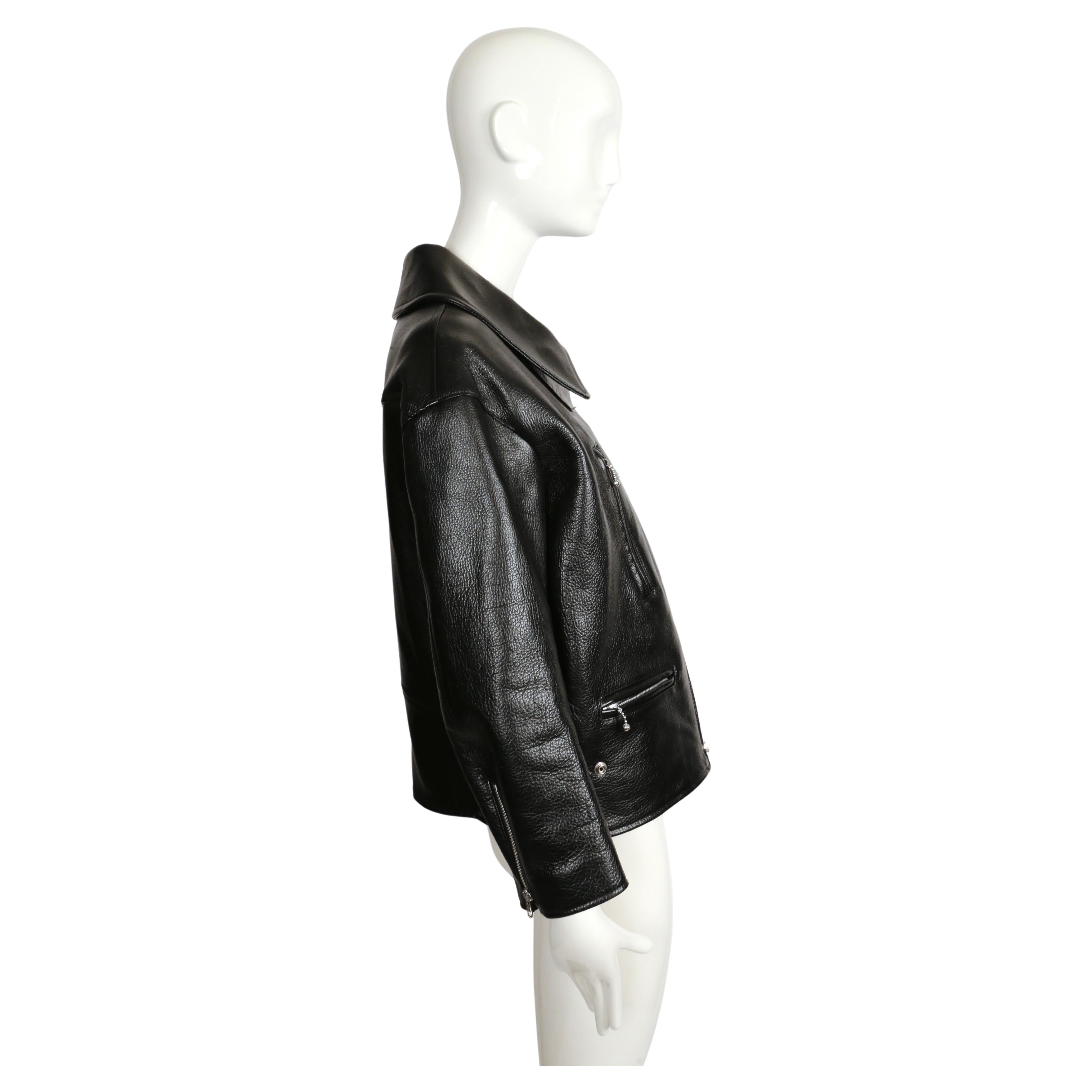 Women's or Men's JUNYA WATANABE COMME DES GARCONS leather jacket with portrait collar - NEW For Sale