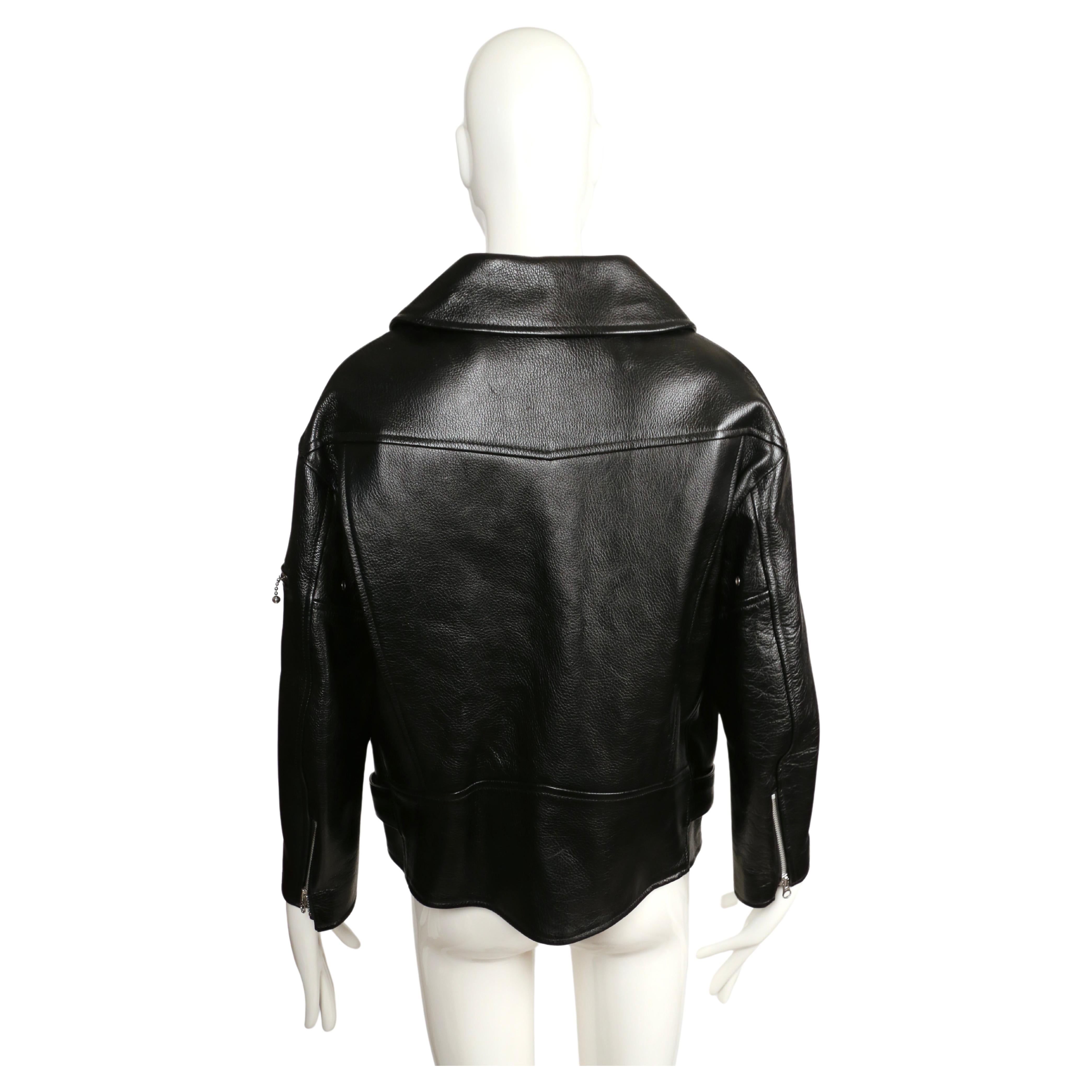 JUNYA WATANABE COMME DES GARCONS leather jacket with portrait collar - NEW For Sale 3