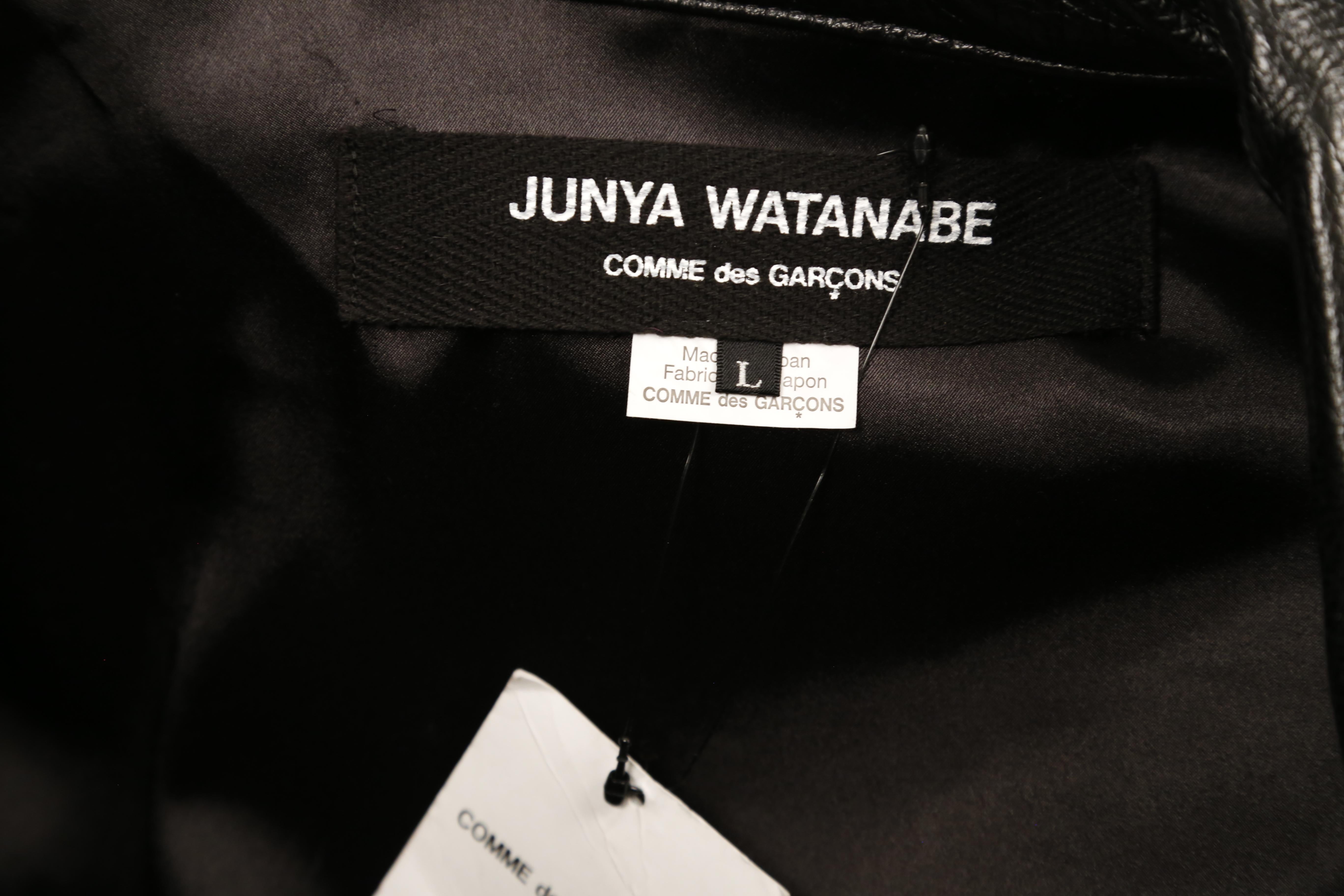 JUNYA WATANABE COMME DES GARCONS leather jacket with portrait collar - NEW 1