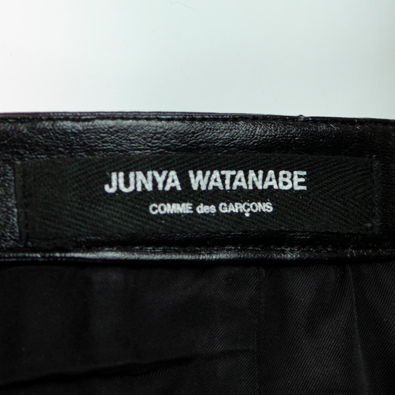 Women's JUNYA WATANABE COMME DES GARCONS Leather Pleated Skirt For Sale