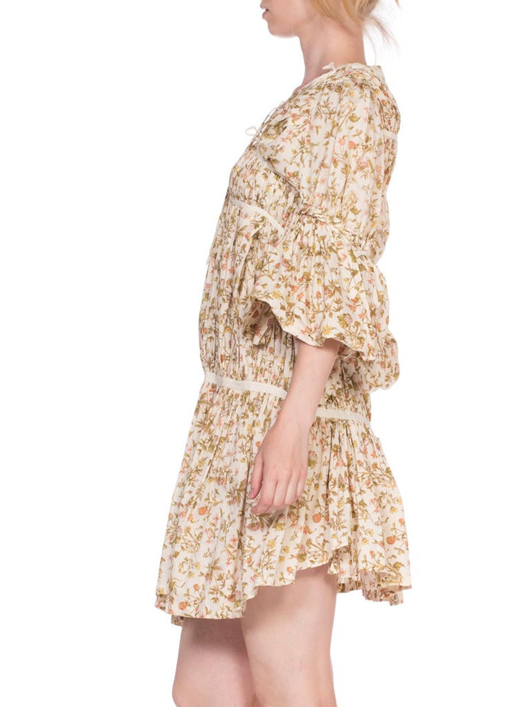 1990'S COMME DES GARÇONS Cotton Lawn Victorian Floral Printed Dress For ...