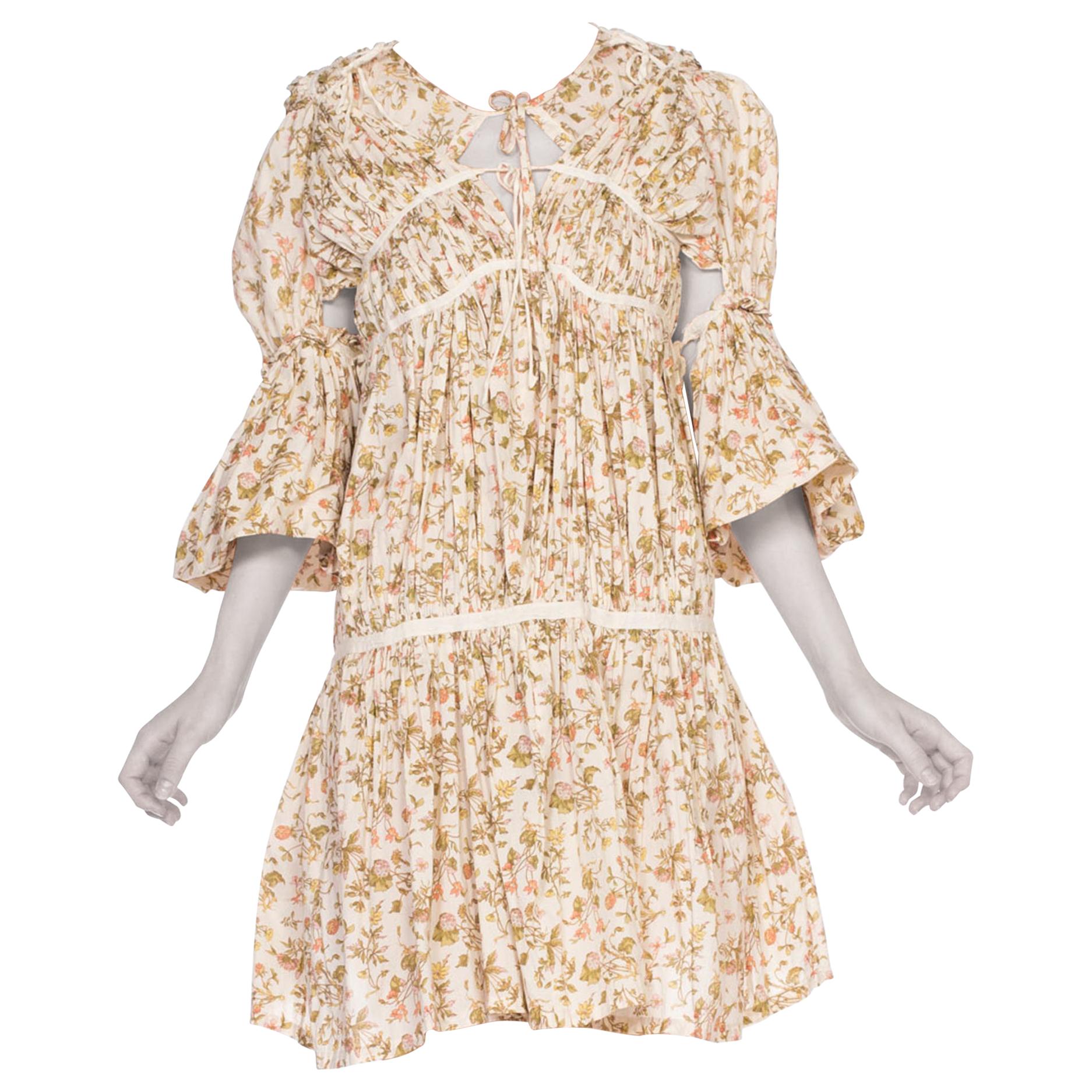 1990'S COMME DES GARÇONS Cotton Lawn Victorian Floral Printed Dress For ...