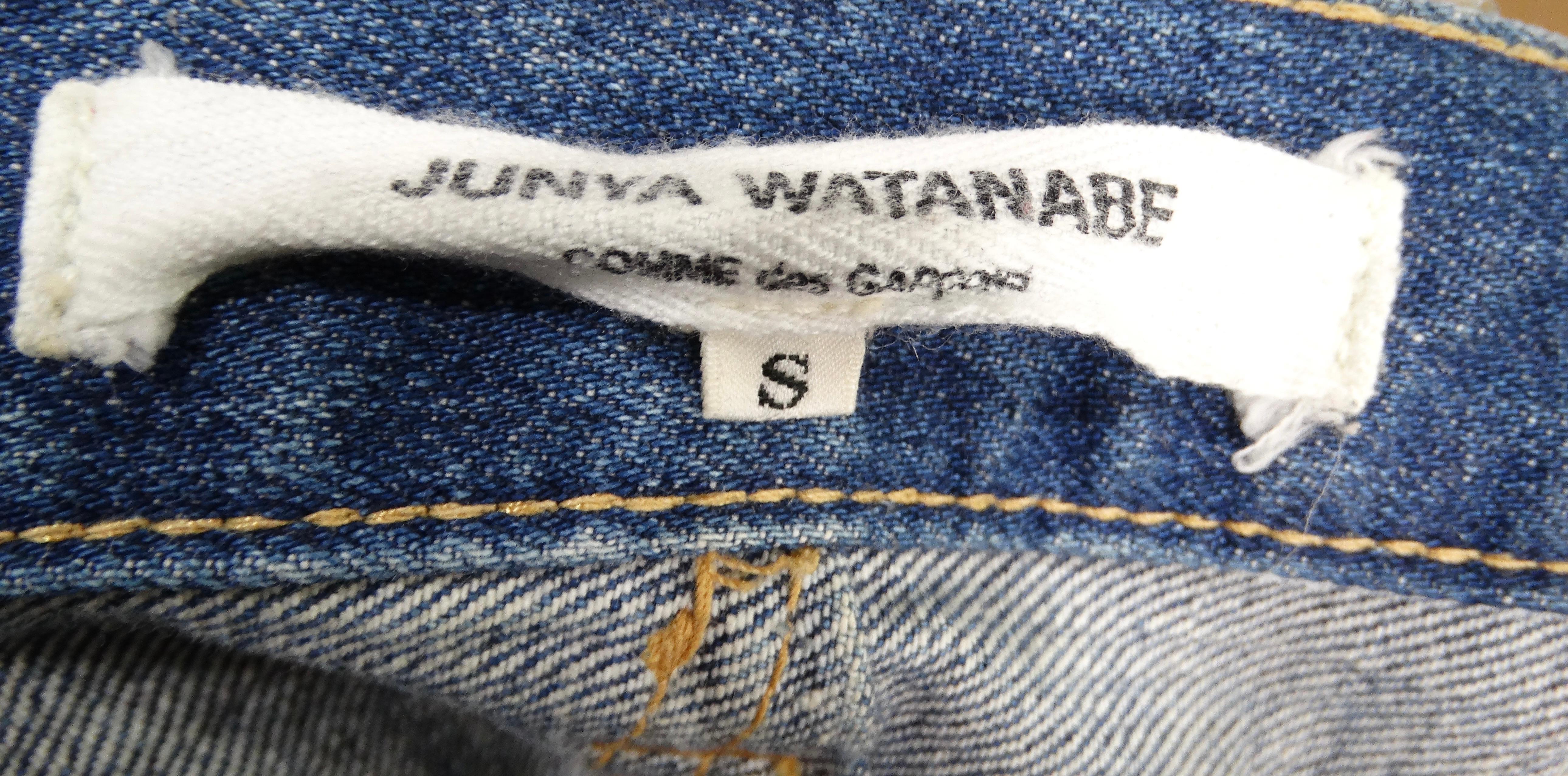 Junya Watanabe Comme des Garçons Long Denim Ruffle Back Skirt For Sale 5