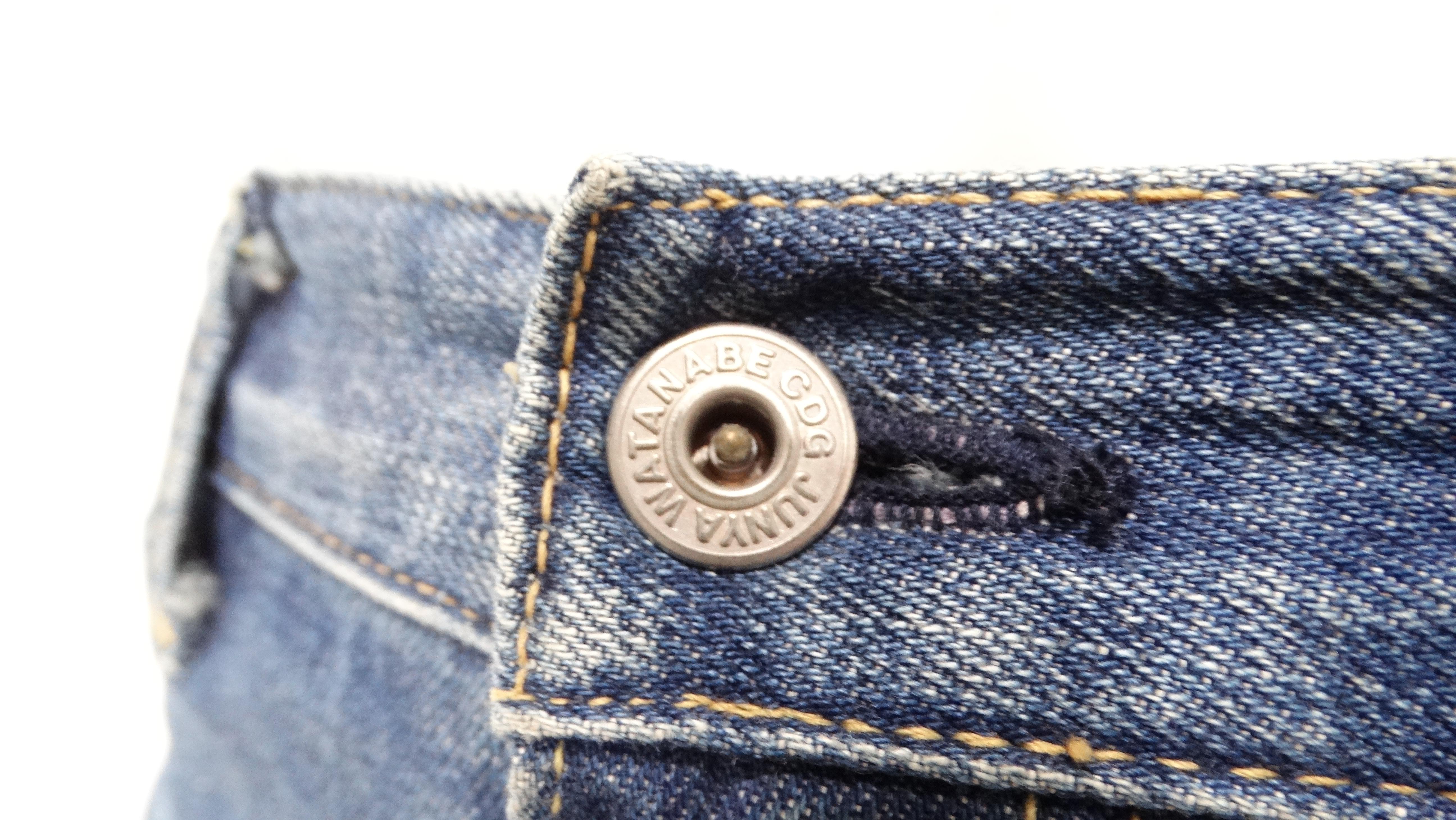Women's Junya Watanabe Comme des Garçons Long Denim Ruffle Back Skirt For Sale