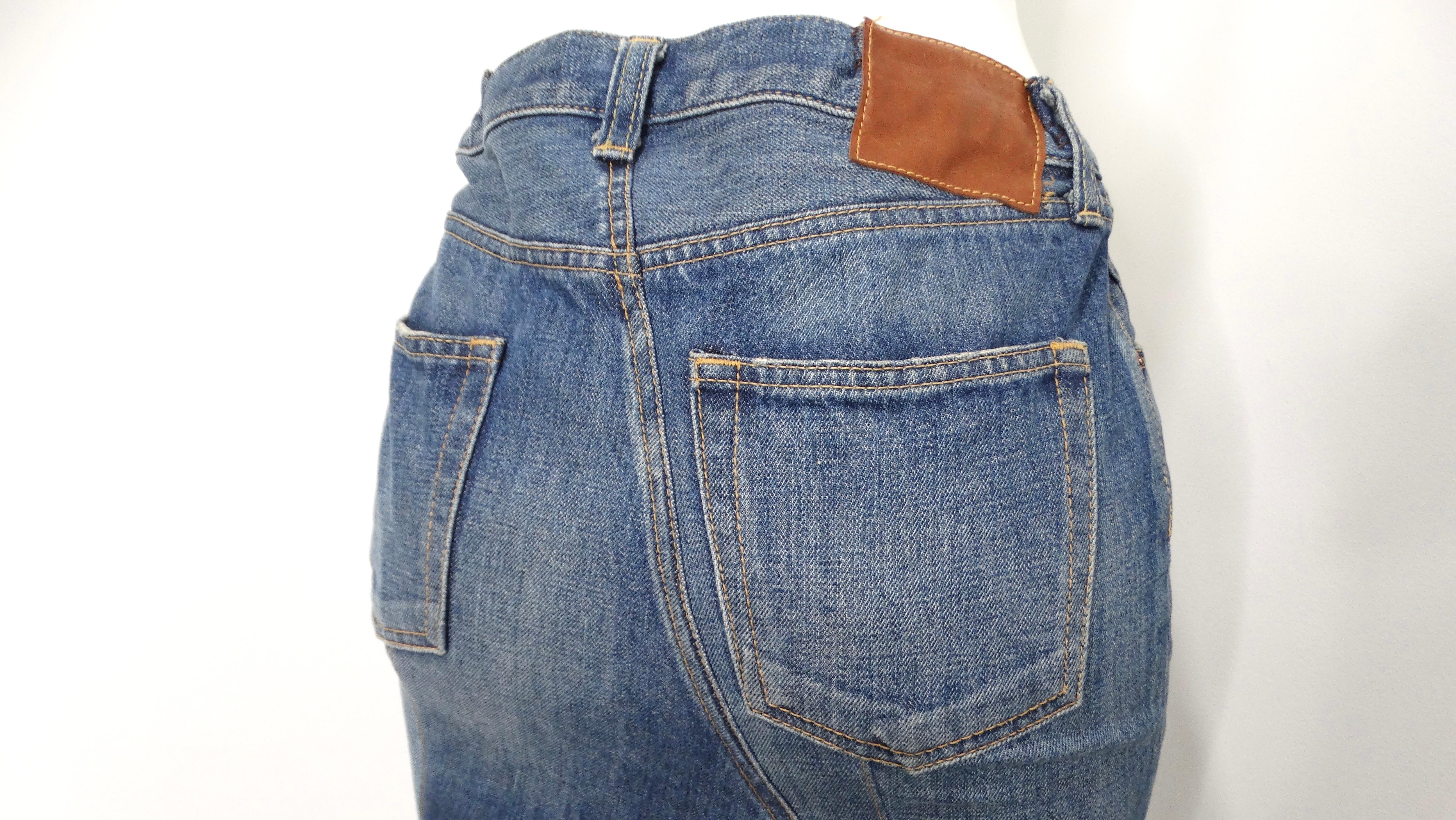 Junya Watanabe Comme des Garçons Long Denim Ruffle Back Skirt For Sale 4