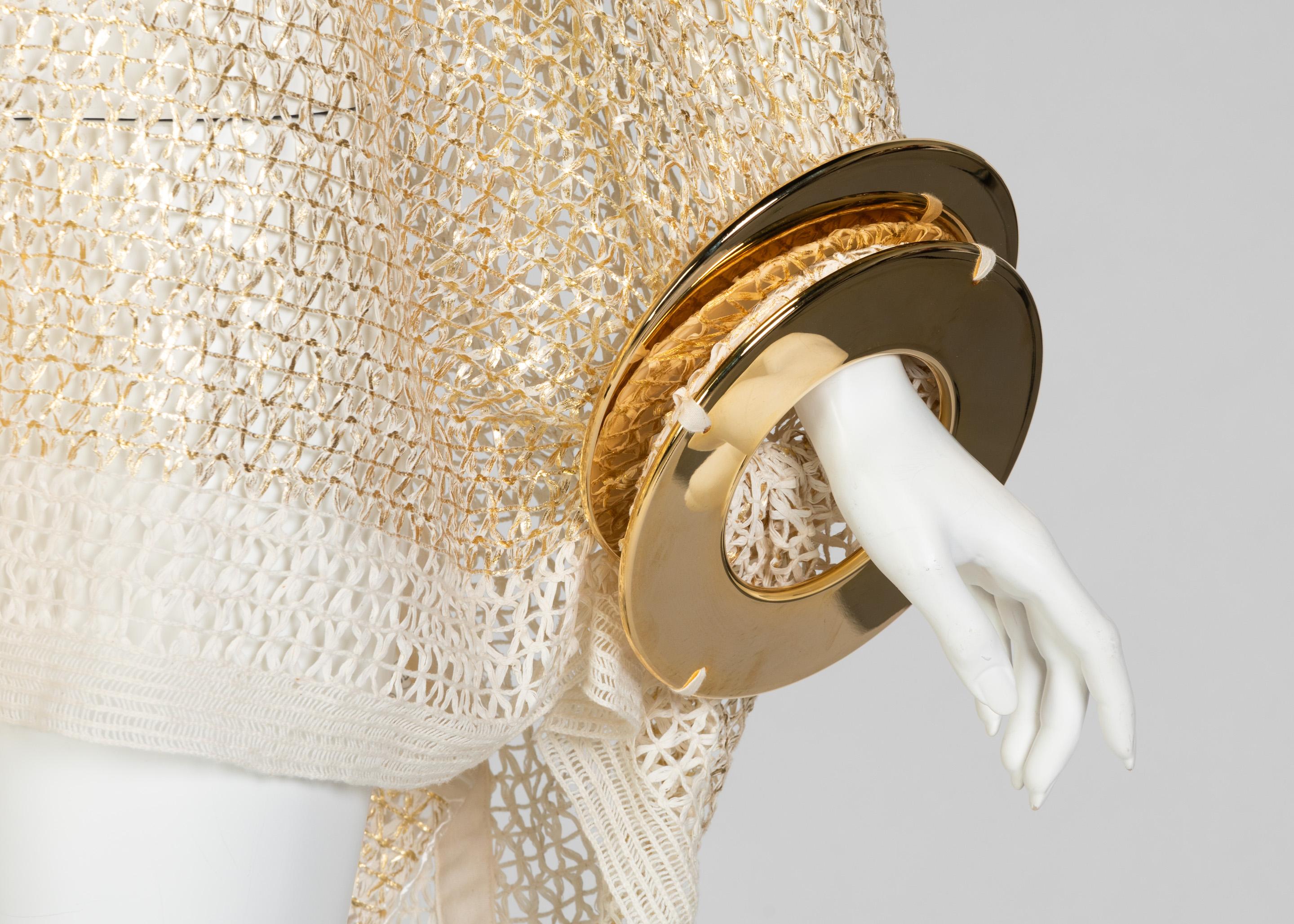 Junya Watanabe Comme des Garcons Open Knit Gold Bracelet Top, 2016 For Sale 3