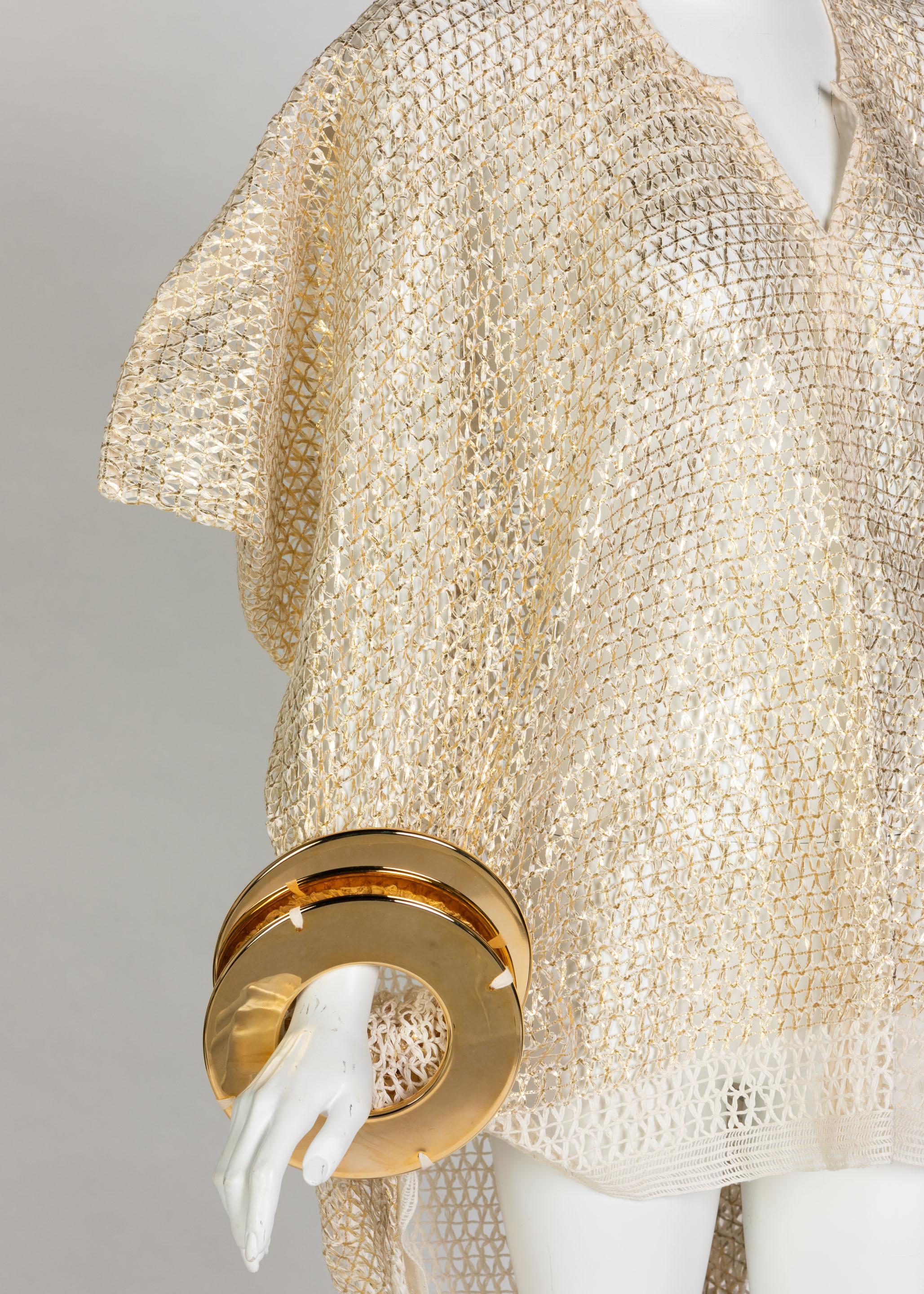 Junya Watanabe Comme des Garcons Open Knit Gold Bracelet Top, 2016 For Sale 1