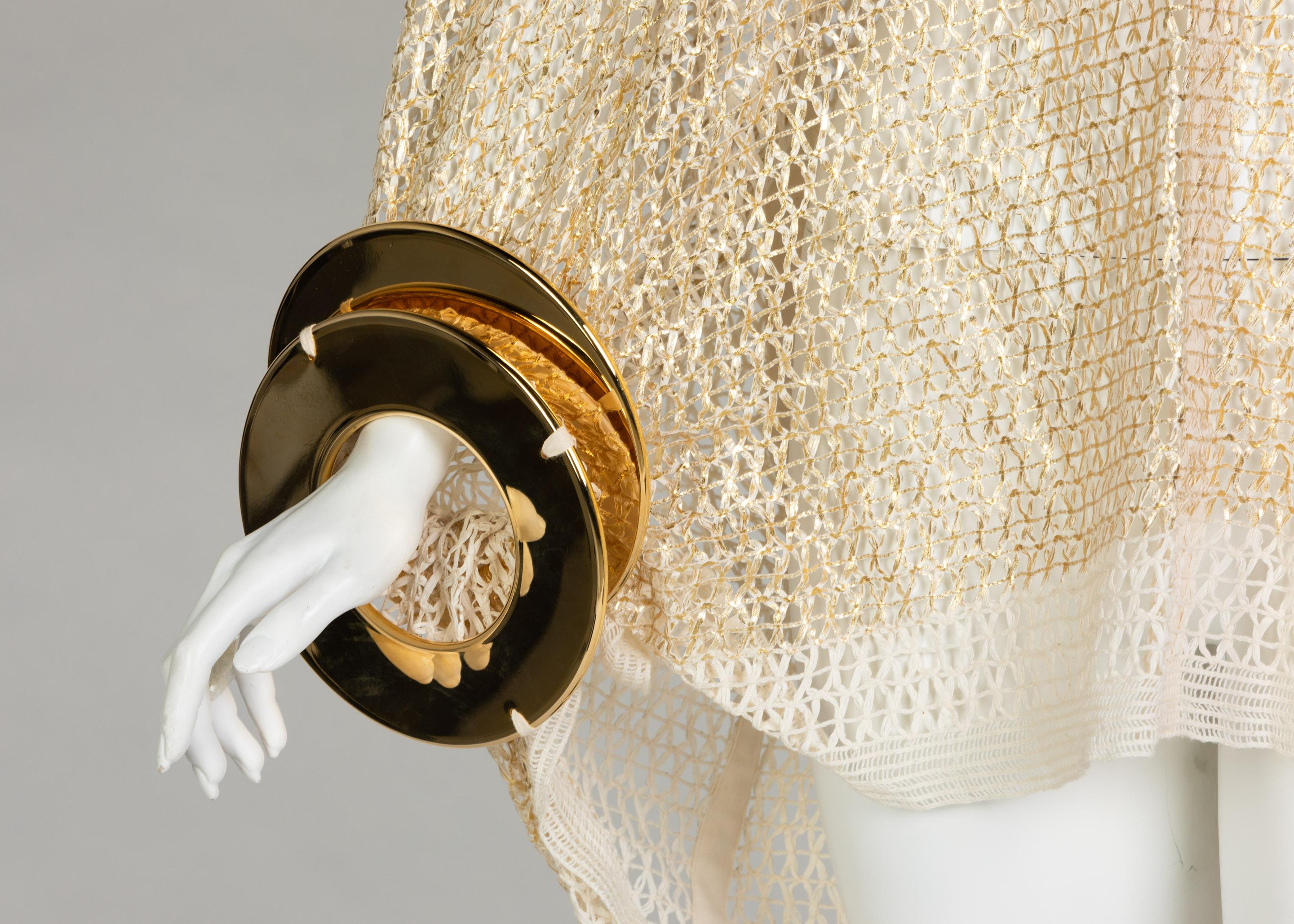 Junya Watanabe Comme des Garcons Open Knit Gold Bracelet Top, 2016 For Sale 2