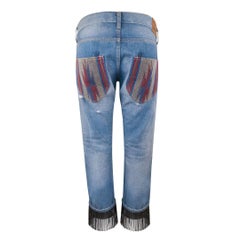 JUNYA WATANABE COMME DES GARÇONS Patchwork Distressed Fringe Jeans SS14 Runway
