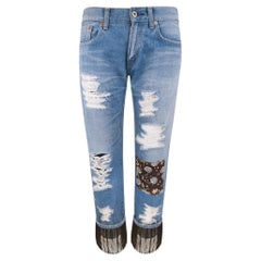 Used JUNYA WATANABE COMME DES GARÇONS Patchwork Distressed Fringe Jeans SS14 Runway