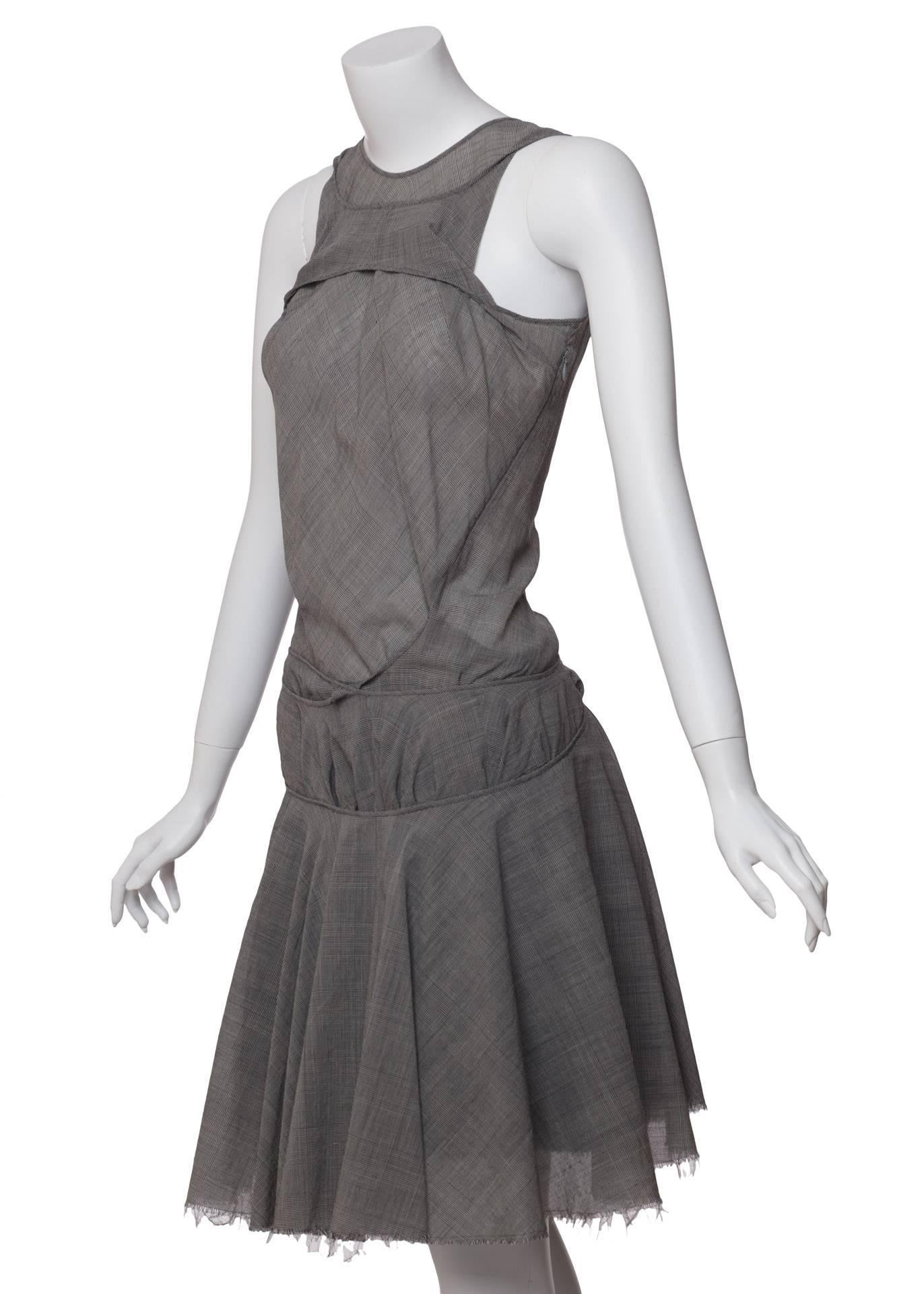 Junya Watanabe Comme des Garçons  Sculpted Cutout  Plaid Dress In Excellent Condition For Sale In Boca Raton, FL