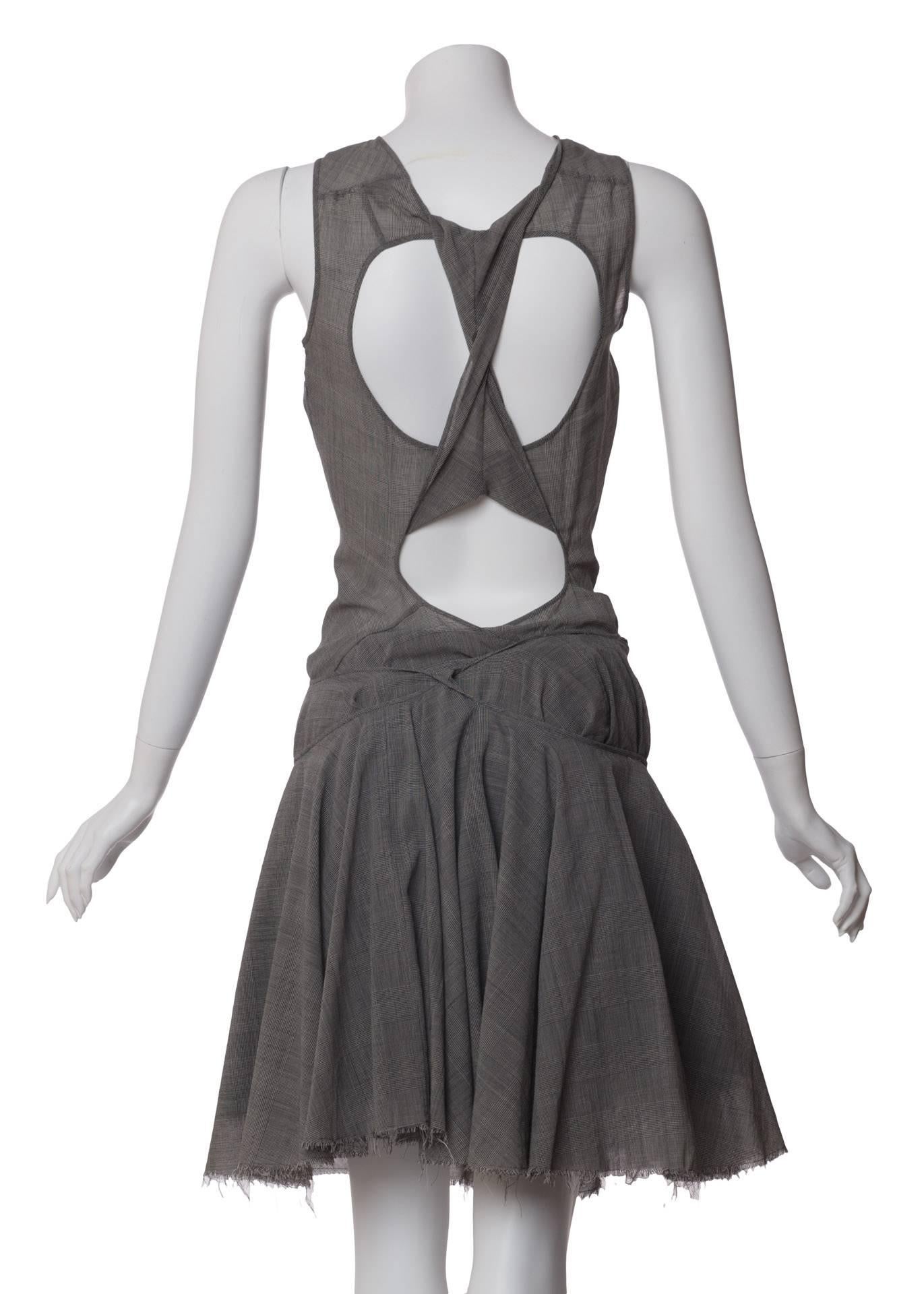 Junya Watanabe Comme des Garçons  Sculpted Cutout  Plaid Dress For Sale 1