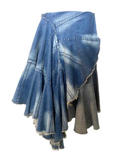 Junya Watanabe COMME des GARÇONS Gestufter Jeansrock mit Dekonstruktionsmuster, 2001