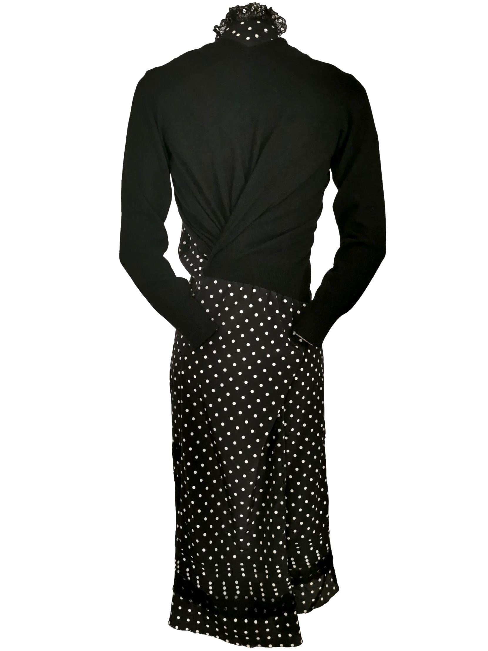 Junya Watanabe Comme des Garcons Twisted Polka Dot Cardigan Dress AD 2007 For Sale 1