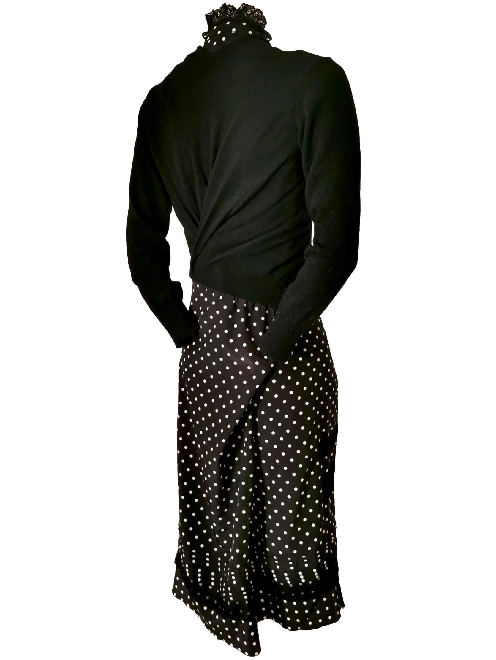 Junya Watanabe Comme des Garcons Twisted Polka Dot Cardigan Dress AD 2007 For Sale 3