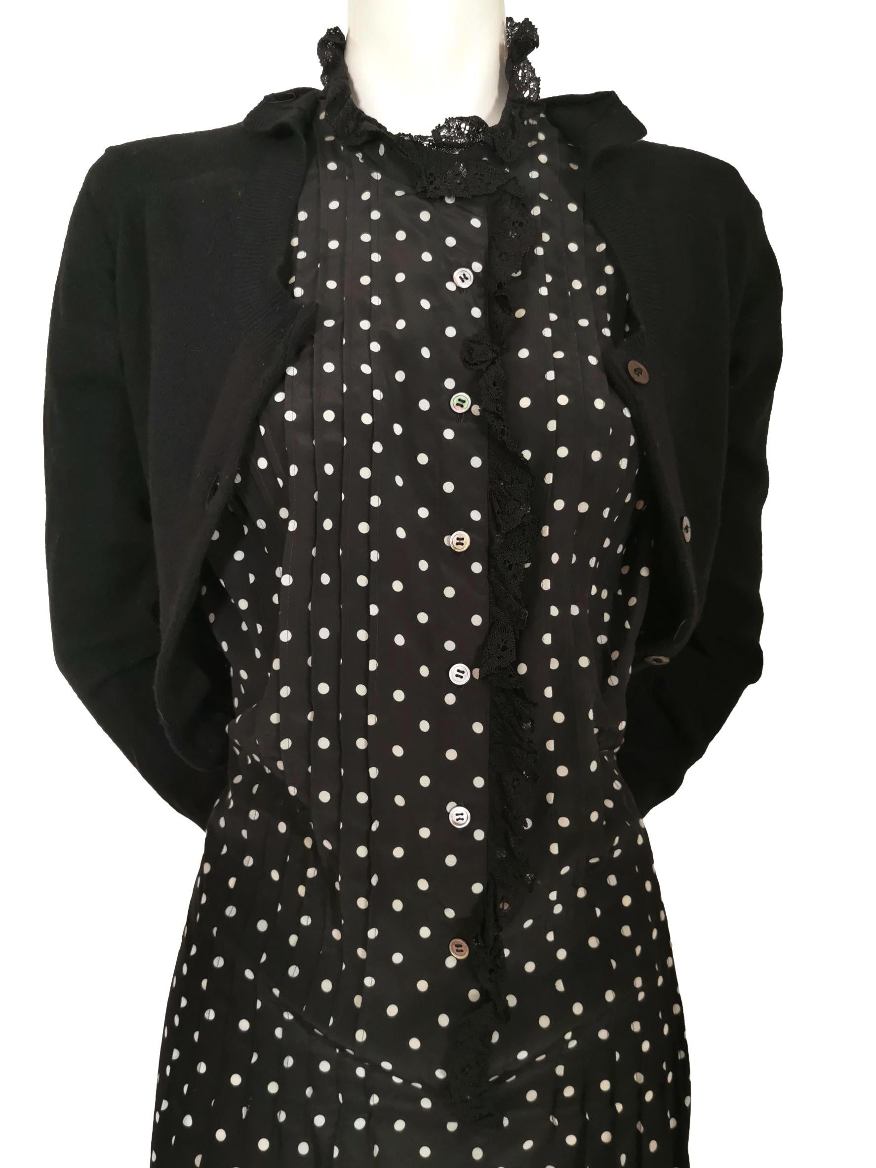 Junya Watanabe Comme des Garcons Twisted Polka Dot Cardigan Dress AD 2007 For Sale 8