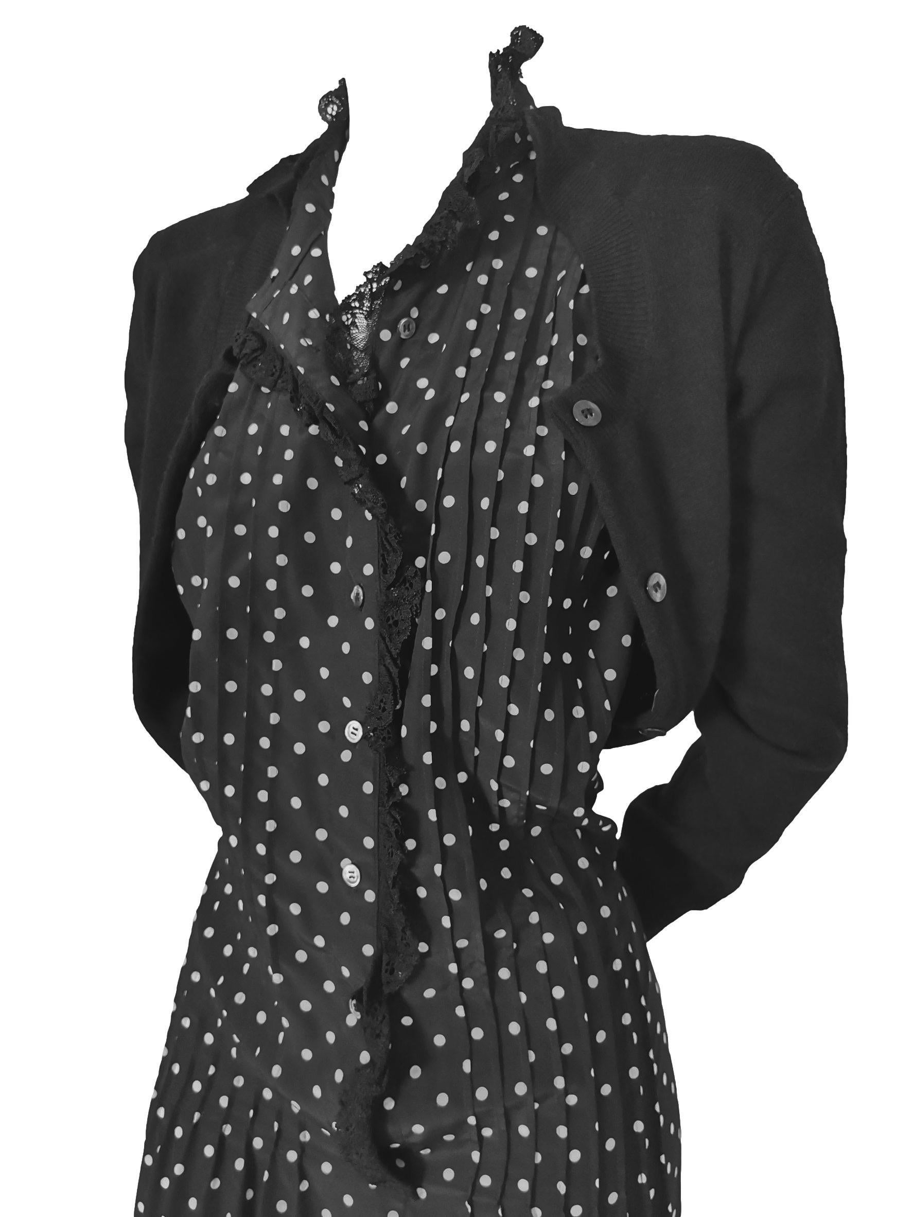 Junya Watanabe Comme des Garcons Twisted Polka Dot Cardigan Dress AD 2007 For Sale 9