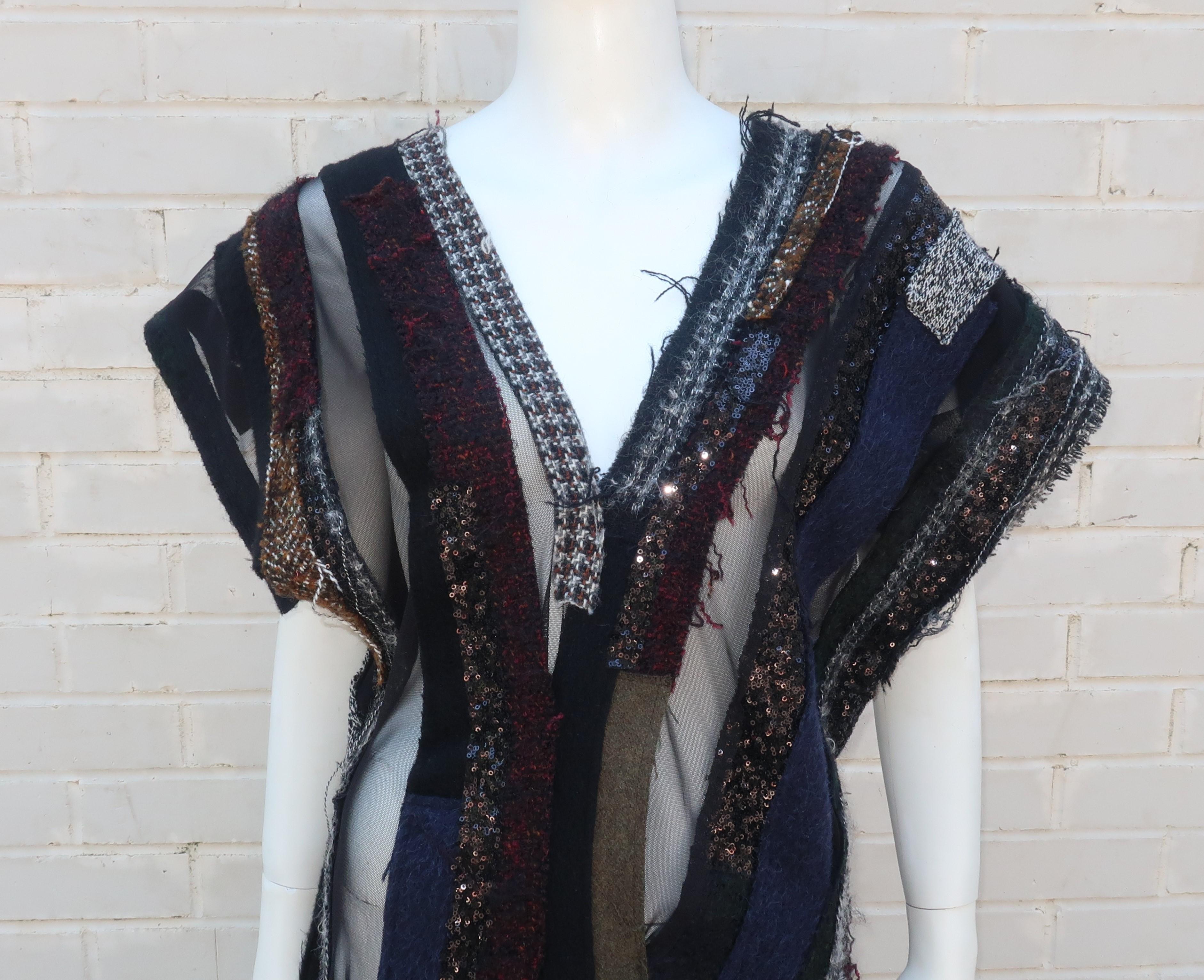 Black Junya Watanabe Comme des Garcons Deconstructed Wool Tweed Dress