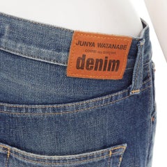 JUNYA WATANABE Denim 2013 blue selvedge denim rolled cropped wide leg jeans S