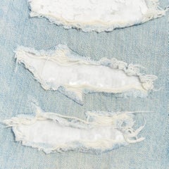 JUNYA WATANABE DENIM 2020 light blue white sequin embellished mid rise jeans XS
