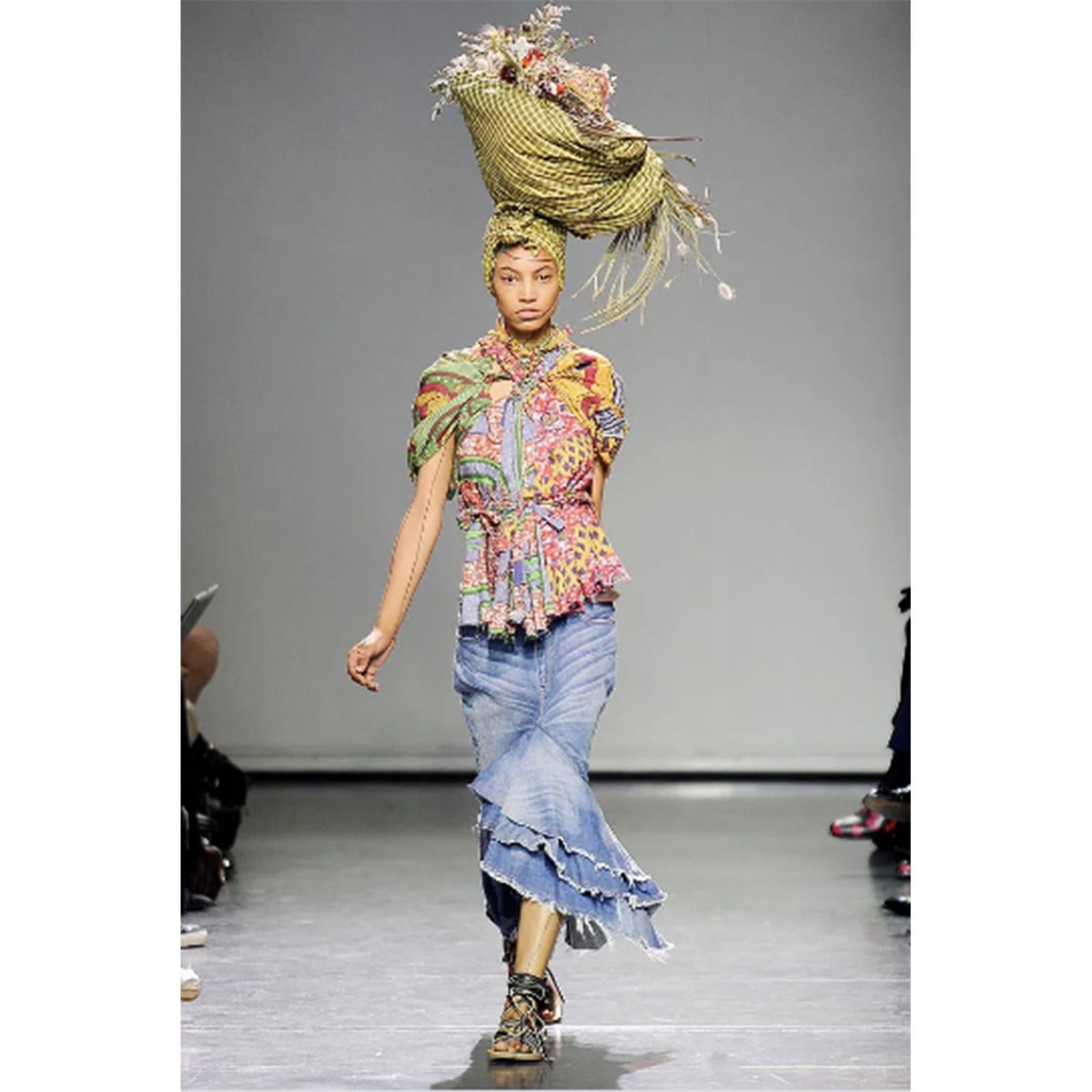 Women's Junya Watanabe Denim Jean Patch Skirt AD2013