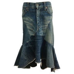 Junya Watanabe Denim Jean Patch Skirt AD2013