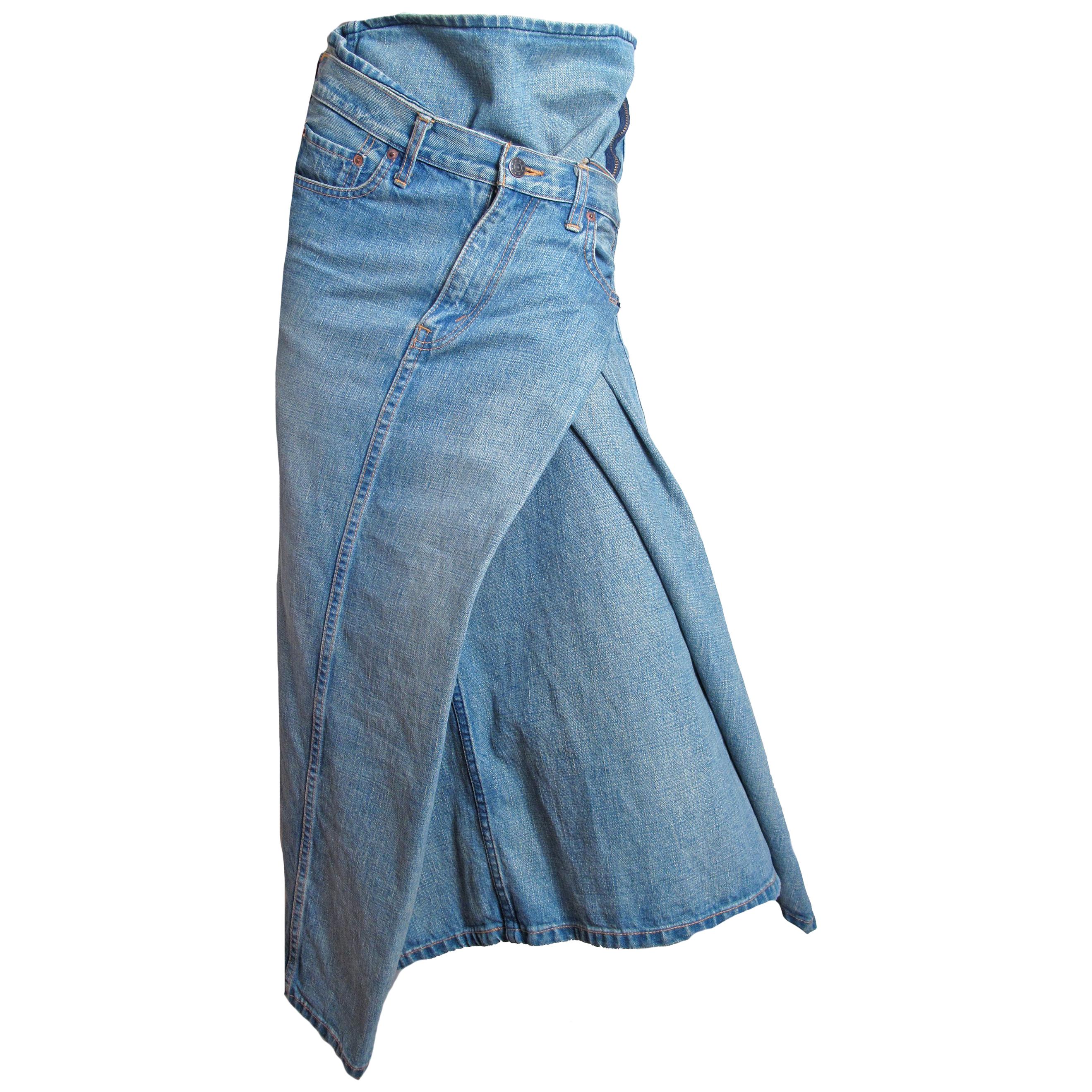 Junya Watanabe Denim Twisted Skirt