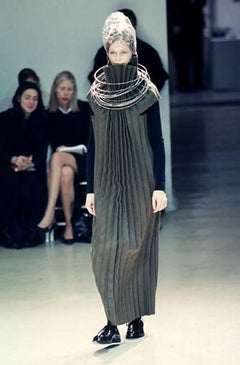 Junya Watanabe F/W 1998 Comme Des Garçons Black Accordion-Pleated Sleeveless Midi Dress