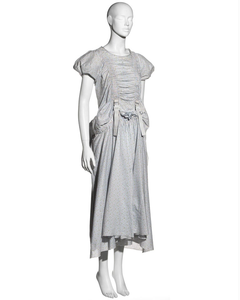 Junya Watanabe floral cotton dress with harness straps and backpack, ss 2003 For Sale 5