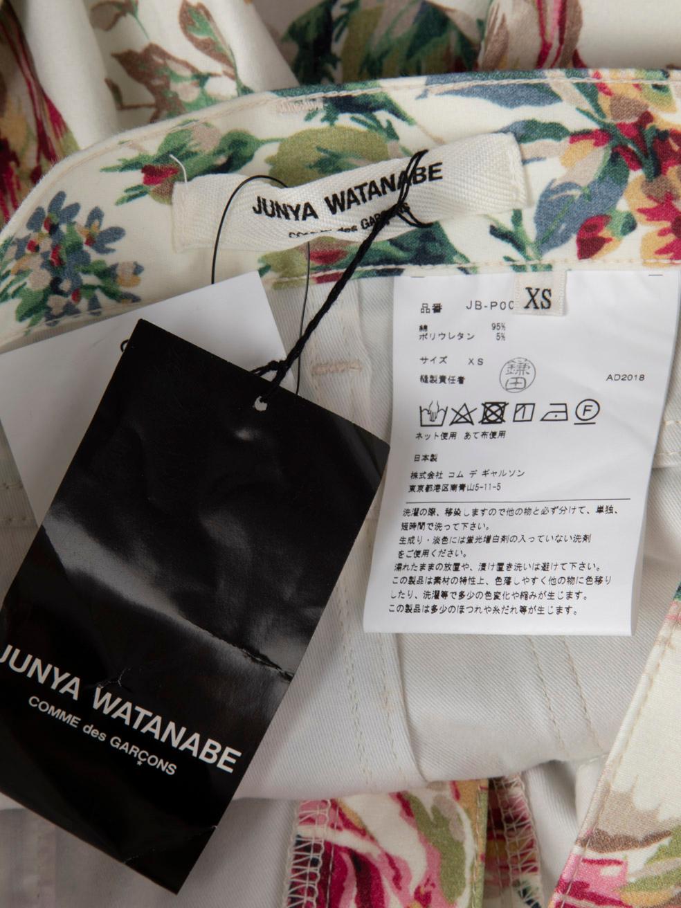 Junya Watanabe Slim Jeans aus Denim mit Blumenmuster, Größe XS Damen im Angebot