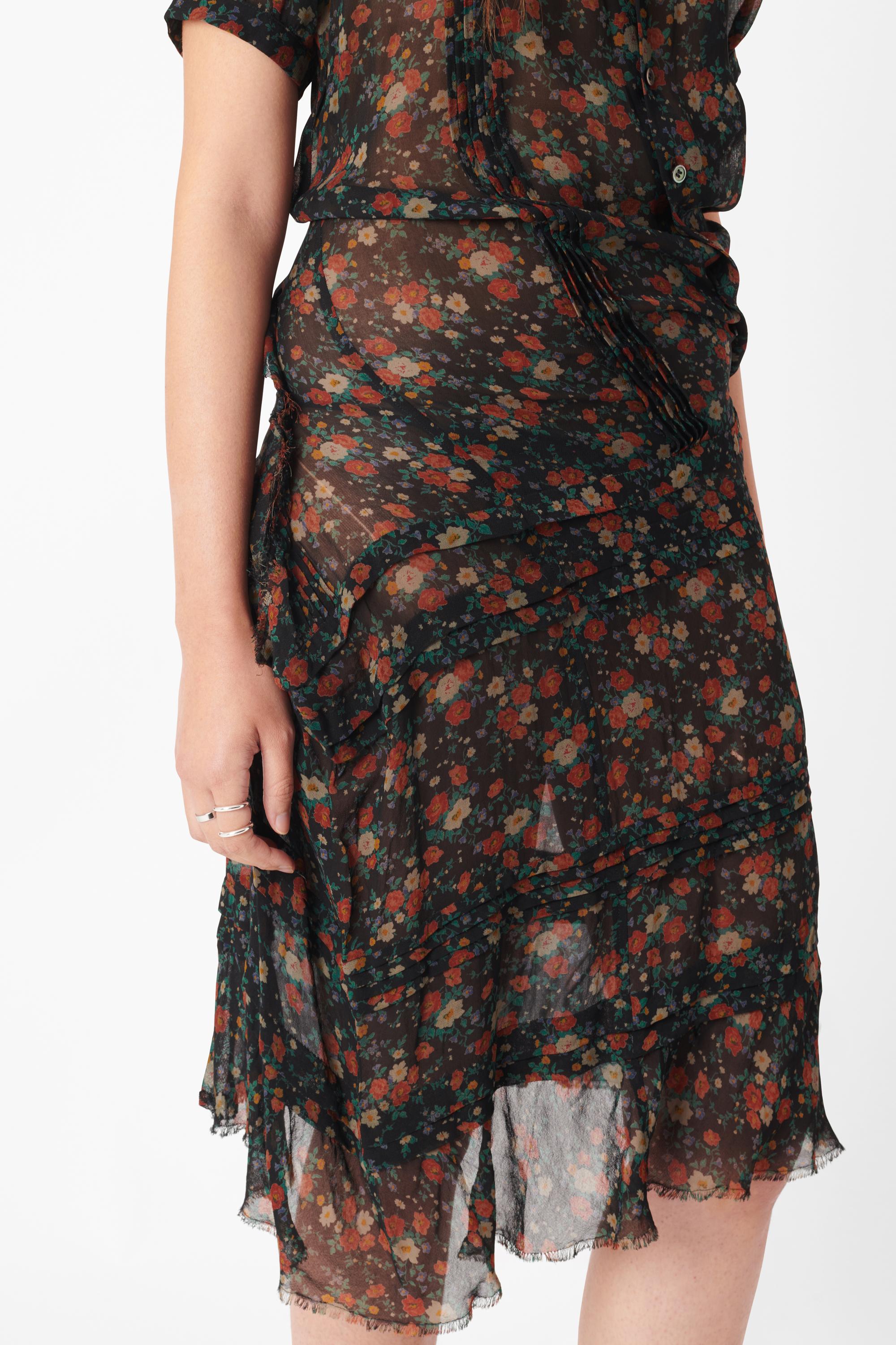 Black Junya Watanabe Floral Silk Sheer Dress