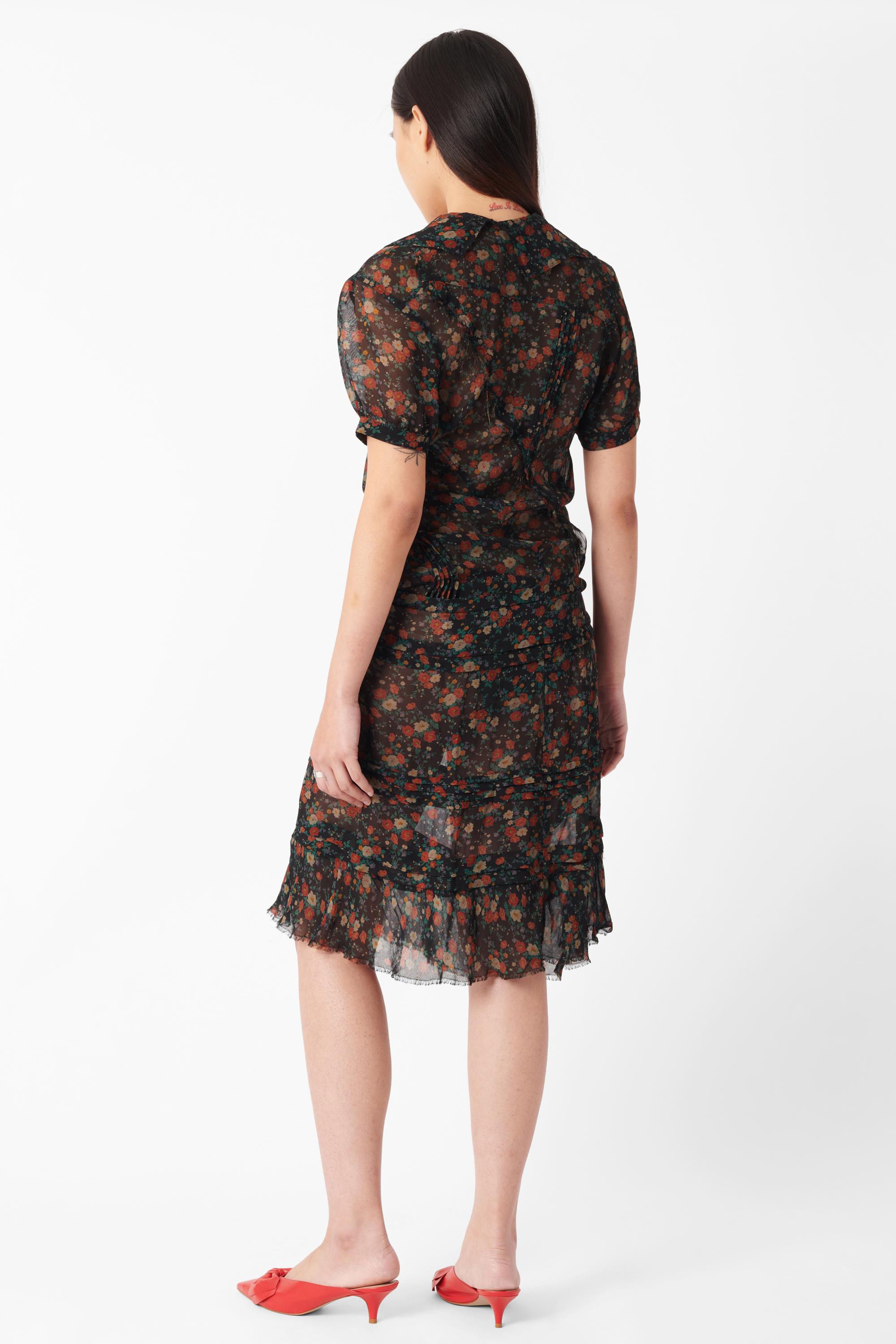 Junya Watanabe Floral Silk Sheer Dress In Good Condition In London, GB