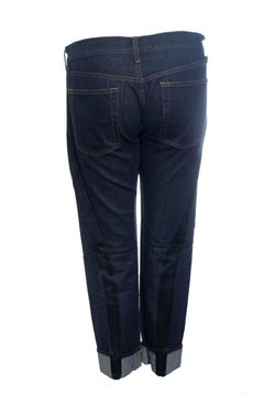 Junya Watanabe, jeans scuri indaco con risvolto alla caviglia