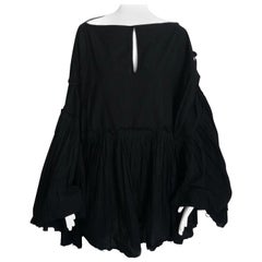 Junya Watanabe for Comme des Garçons Black Cotton Ruffle Poncho Cape 2004 Sz M