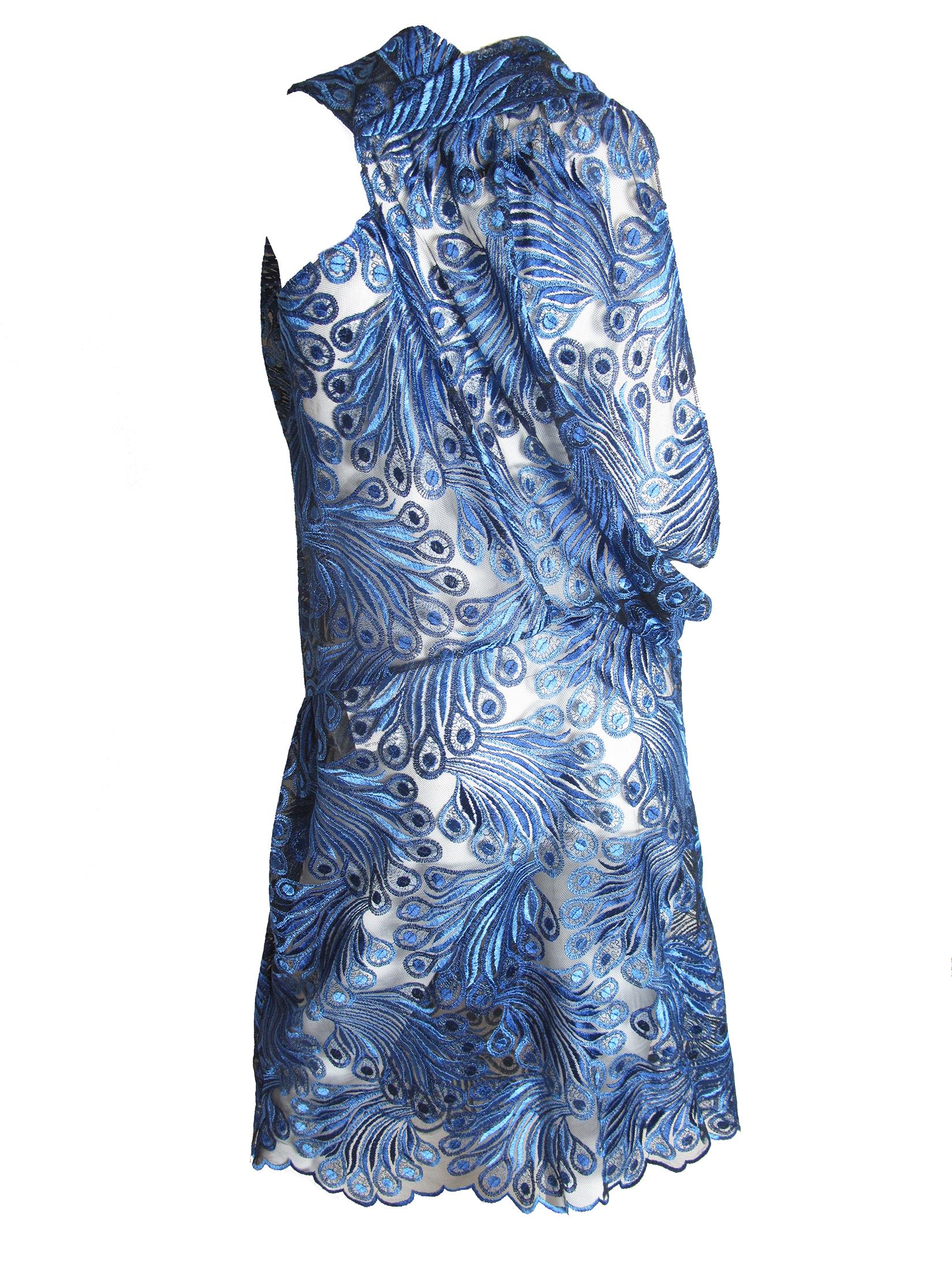 JUNYA WATANABE for Comme des Garcons, Blue Lace Dress runway, 2011. Condition: Excellent. Size M