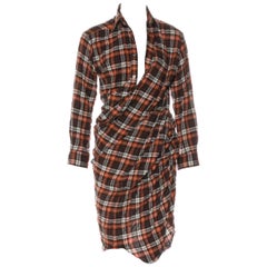 Junya Watanabe for Comme des Garcons Plaid Twisted Dress 