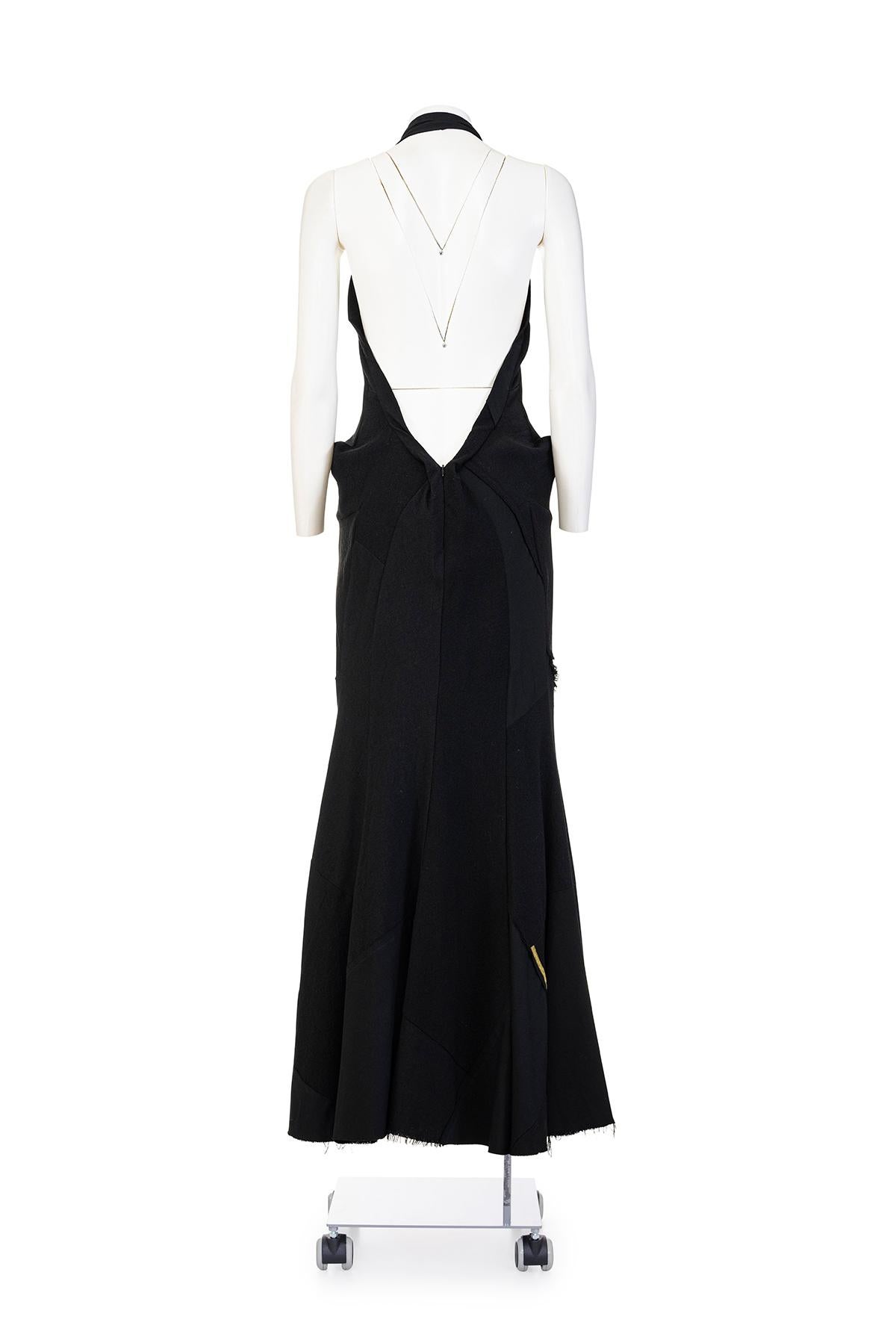 Noir JUNYA WATANABE FW 02 Robe longue à col licou, rare et emblématique en vente