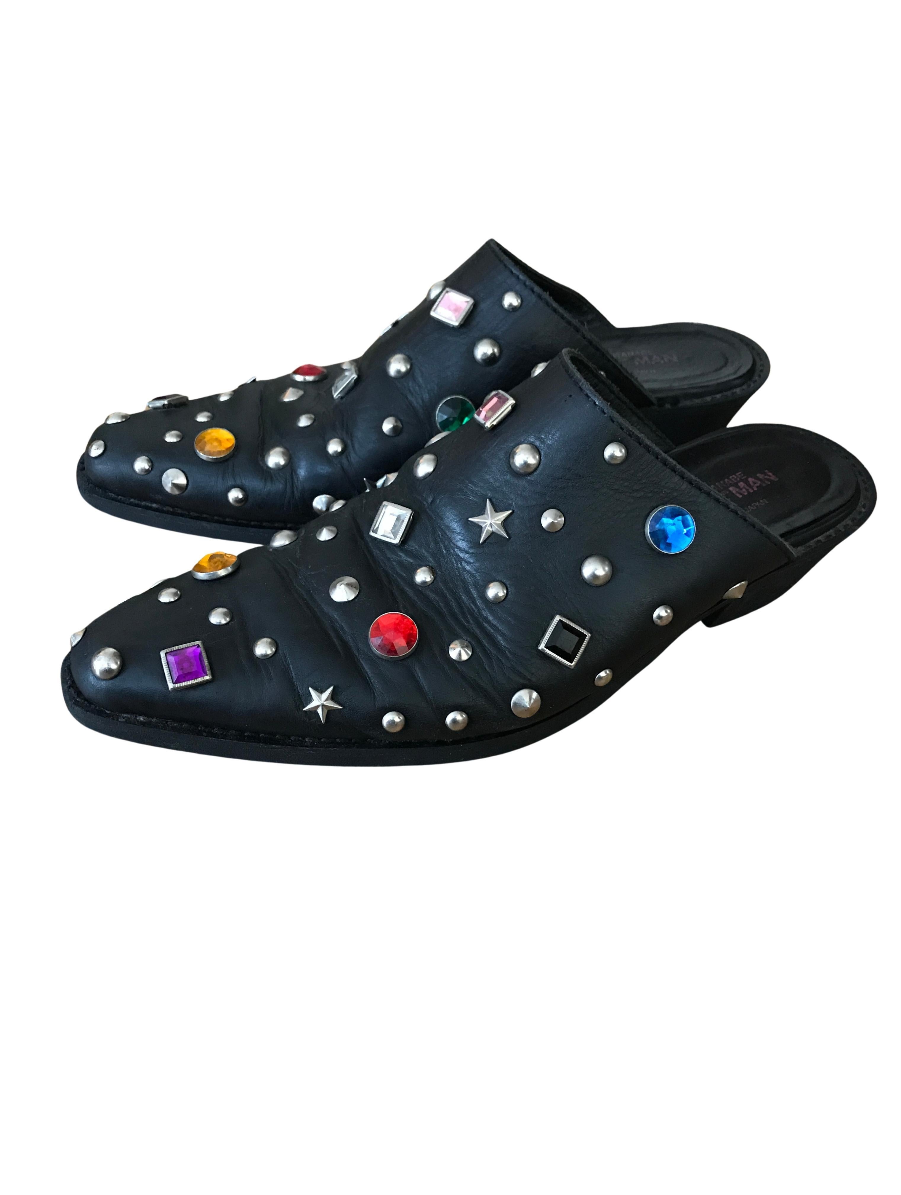 Femenino o masculino Junya Watanabe Mules Adornados con Gemas, Primavera Verano 2003 en venta