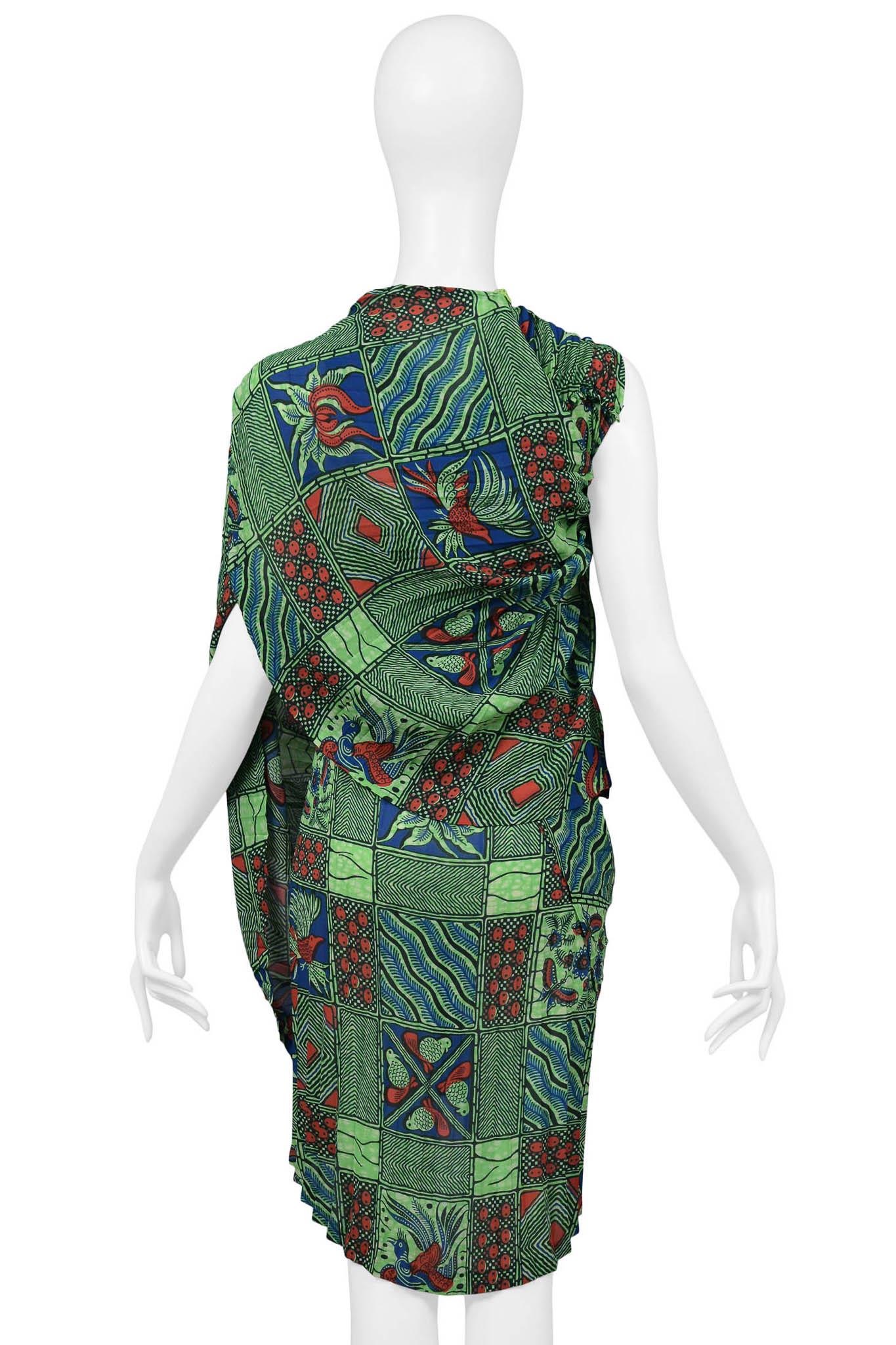 Junya Watanabe Green African Print Dress 2009 2