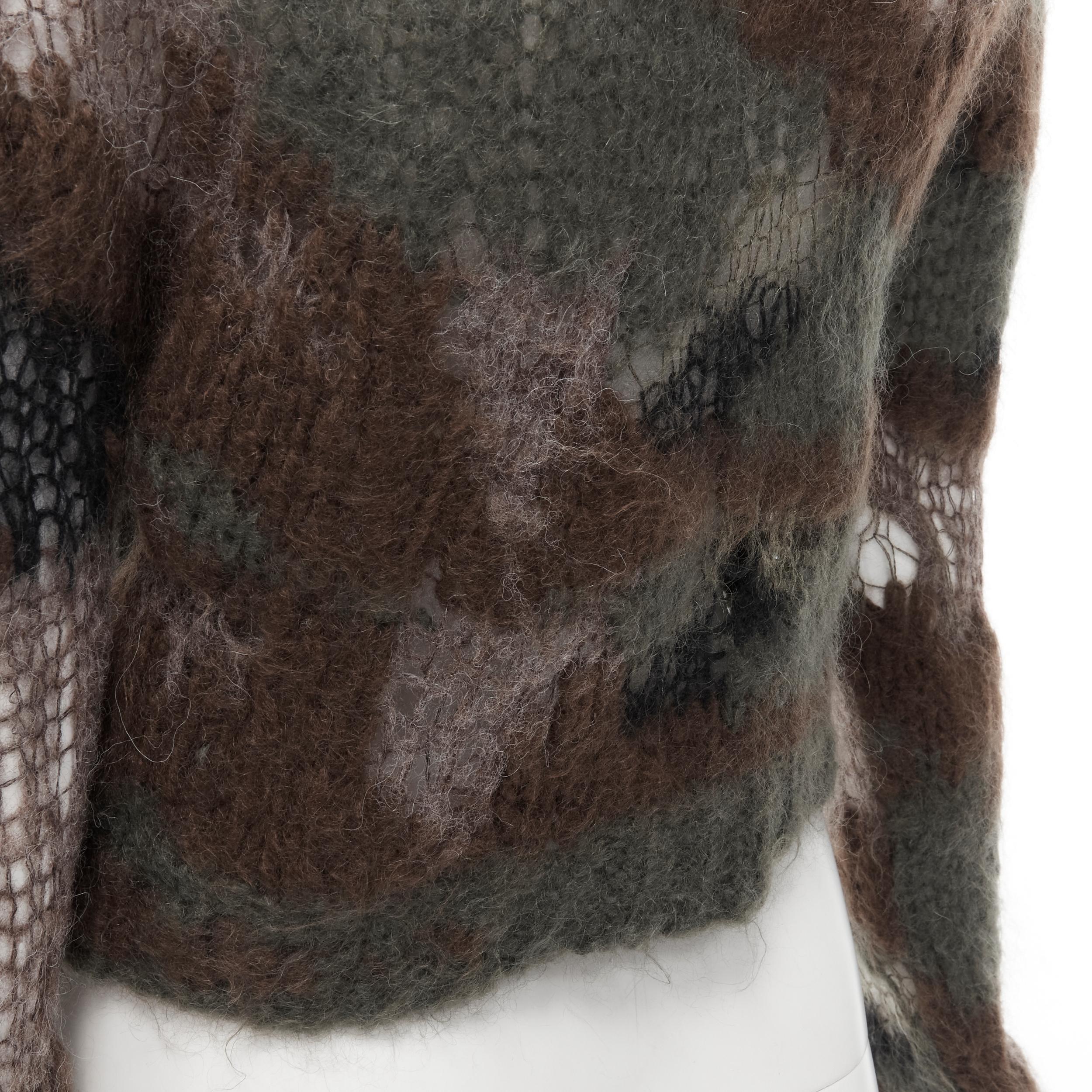 JUNYA WATANABE Pullover aus losem Strick mit grünem und braunem Camouflage-Muster S im Angebot 6