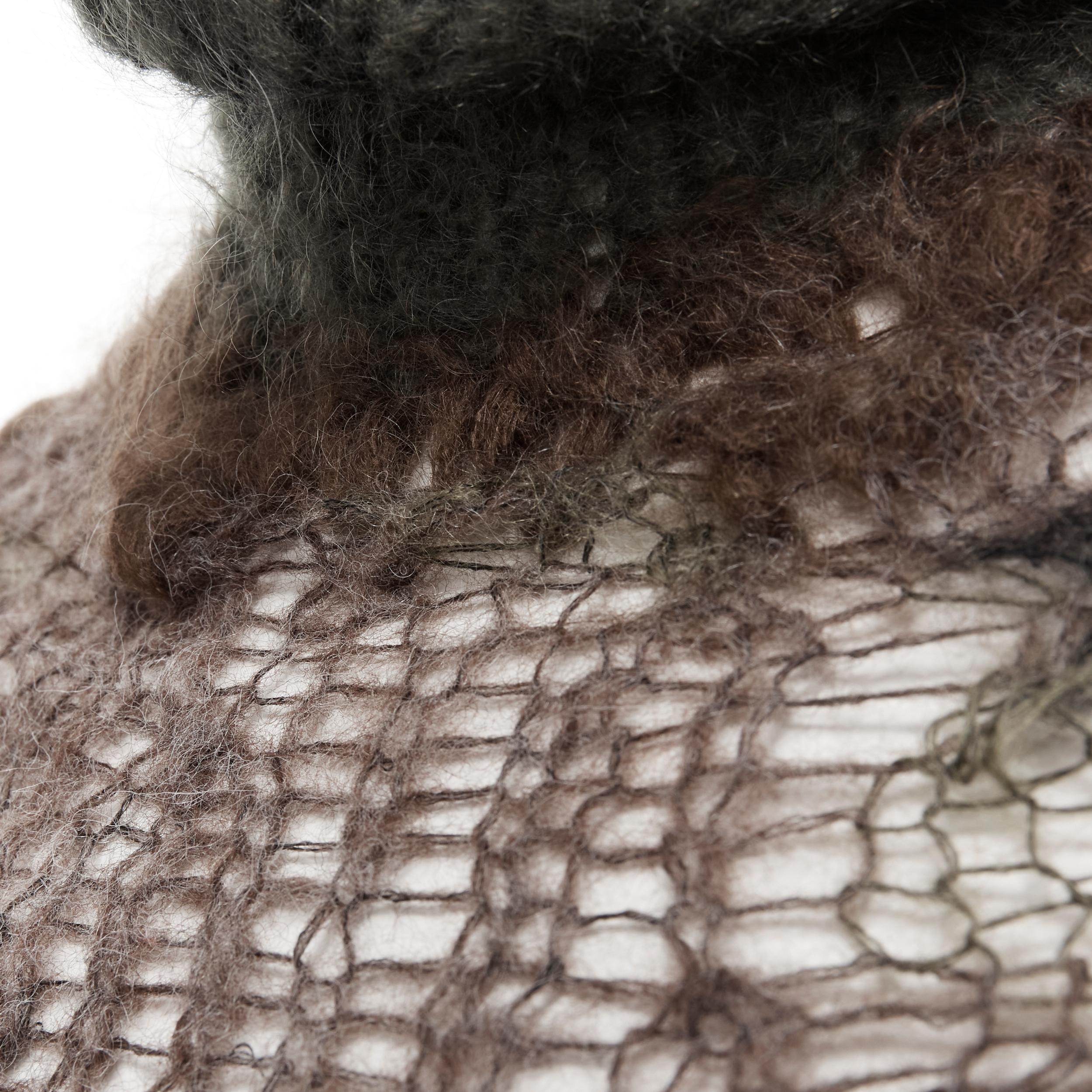 JUNYA WATANABE Pullover aus losem Strick mit grünem und braunem Camouflage-Muster S im Angebot 3