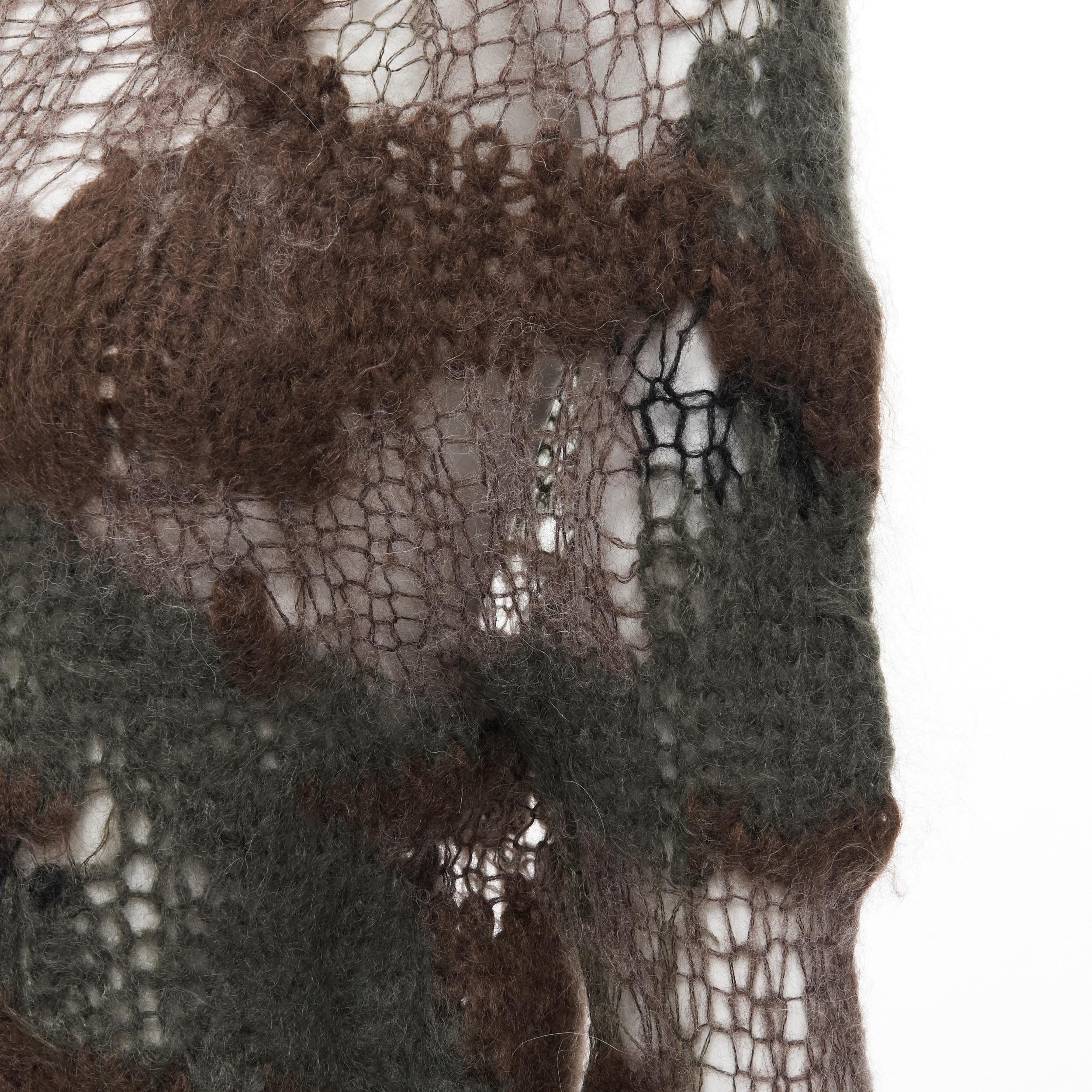 JUNYA WATANABE Pullover aus losem Strick mit grünem und braunem Camouflage-Muster S im Angebot 4