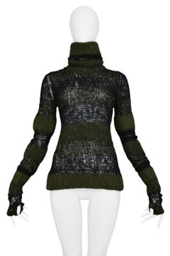 Junya Watanabe Green, Gold, & Black Stripe Glove Sweater 2006