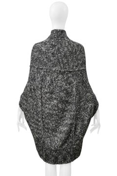 Junya Watanabe Grey Melange Cardigan Cape Sweater 2008