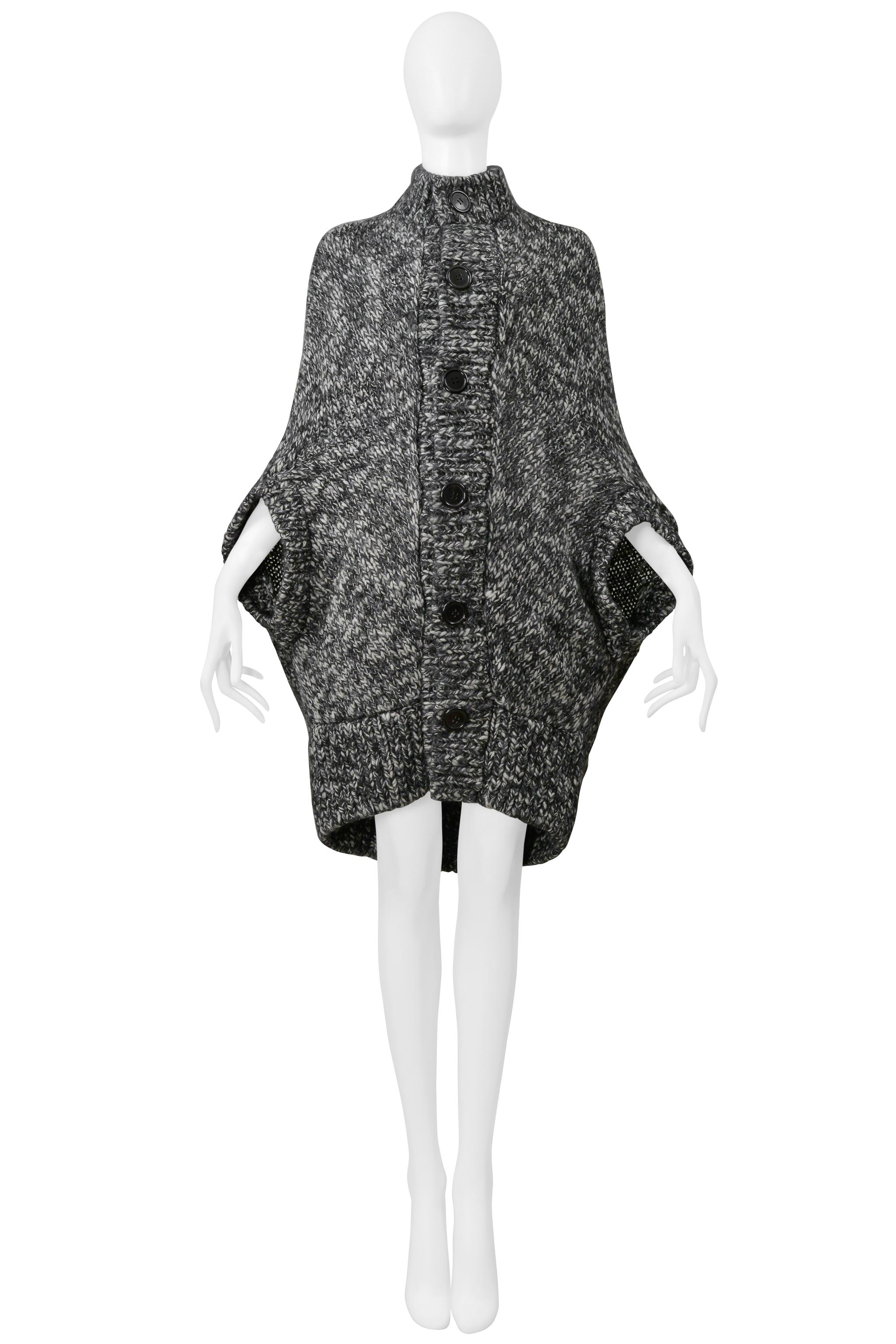 De las mujeres Junya Watanabe Cárdigan Gris Melange Jersey de Capa 2008 en venta