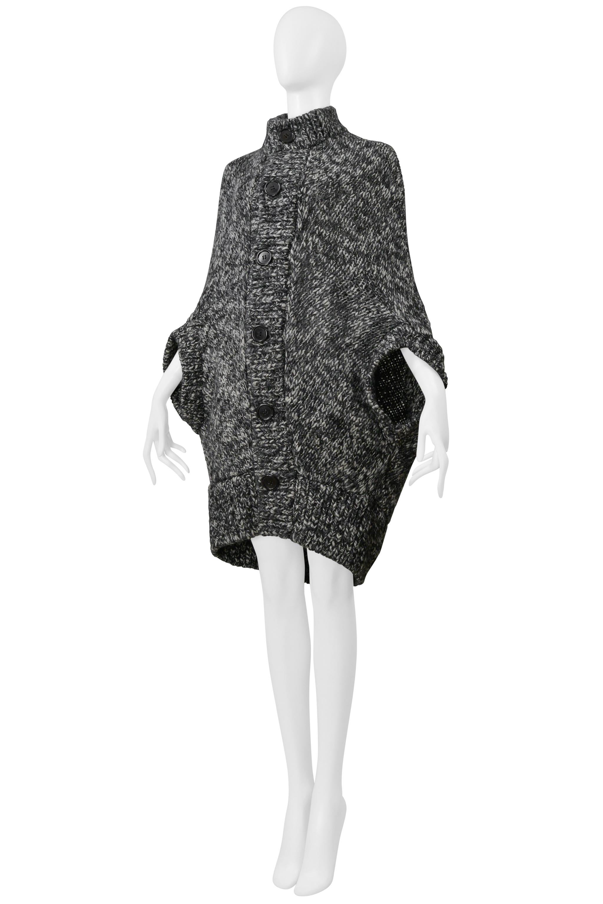Junya Watanabe Cárdigan Gris Melange Jersey de Capa 2008 en venta 1