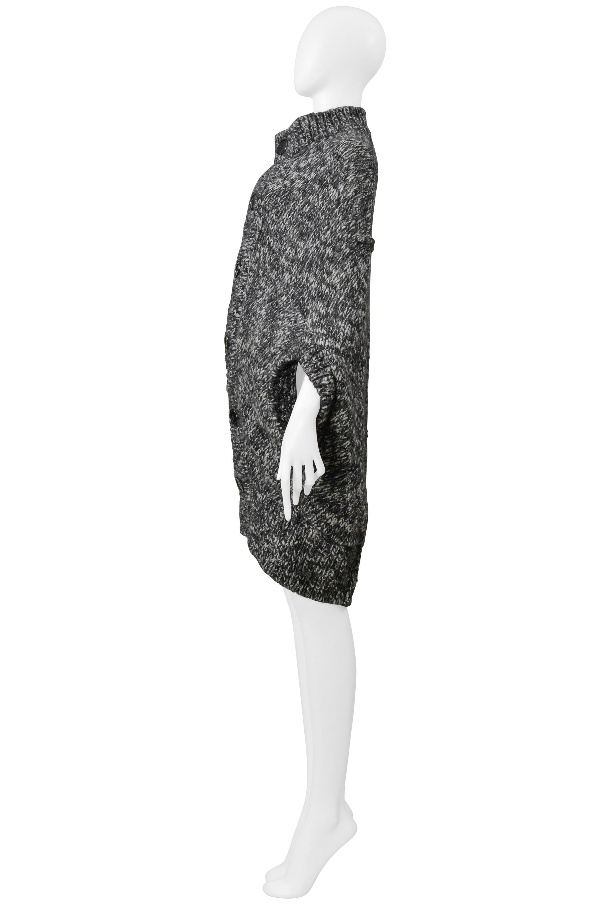 Junya Watanabe Cárdigan Gris Melange Jersey de Capa 2008 en venta 2
